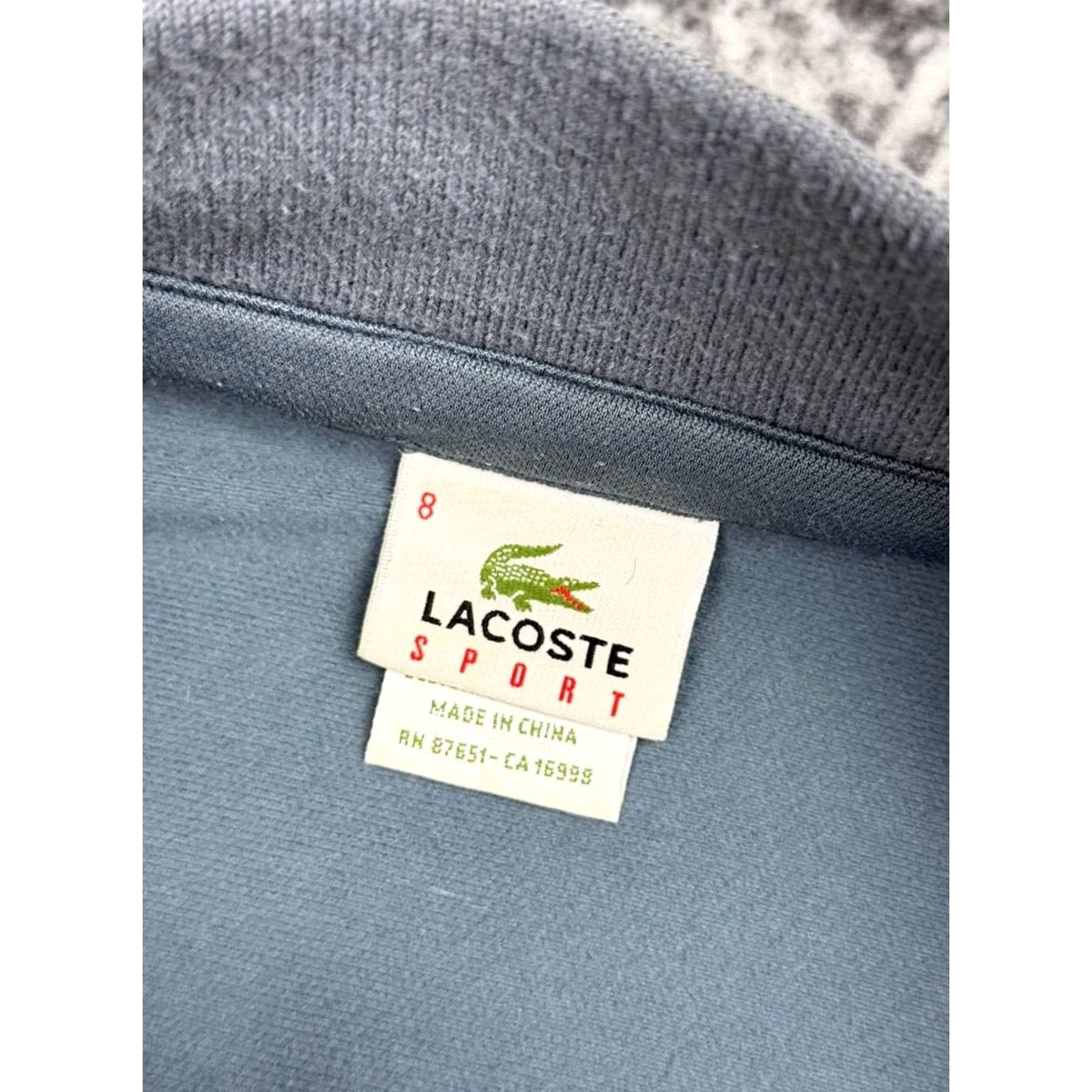 Lacoste VINTAGE Lacoste Track Suit Jacket And Pants Men 2XL Gray Tracksuit Set Logo Pockets Zipper Activewear Size 48R - 6 Thumbnail
