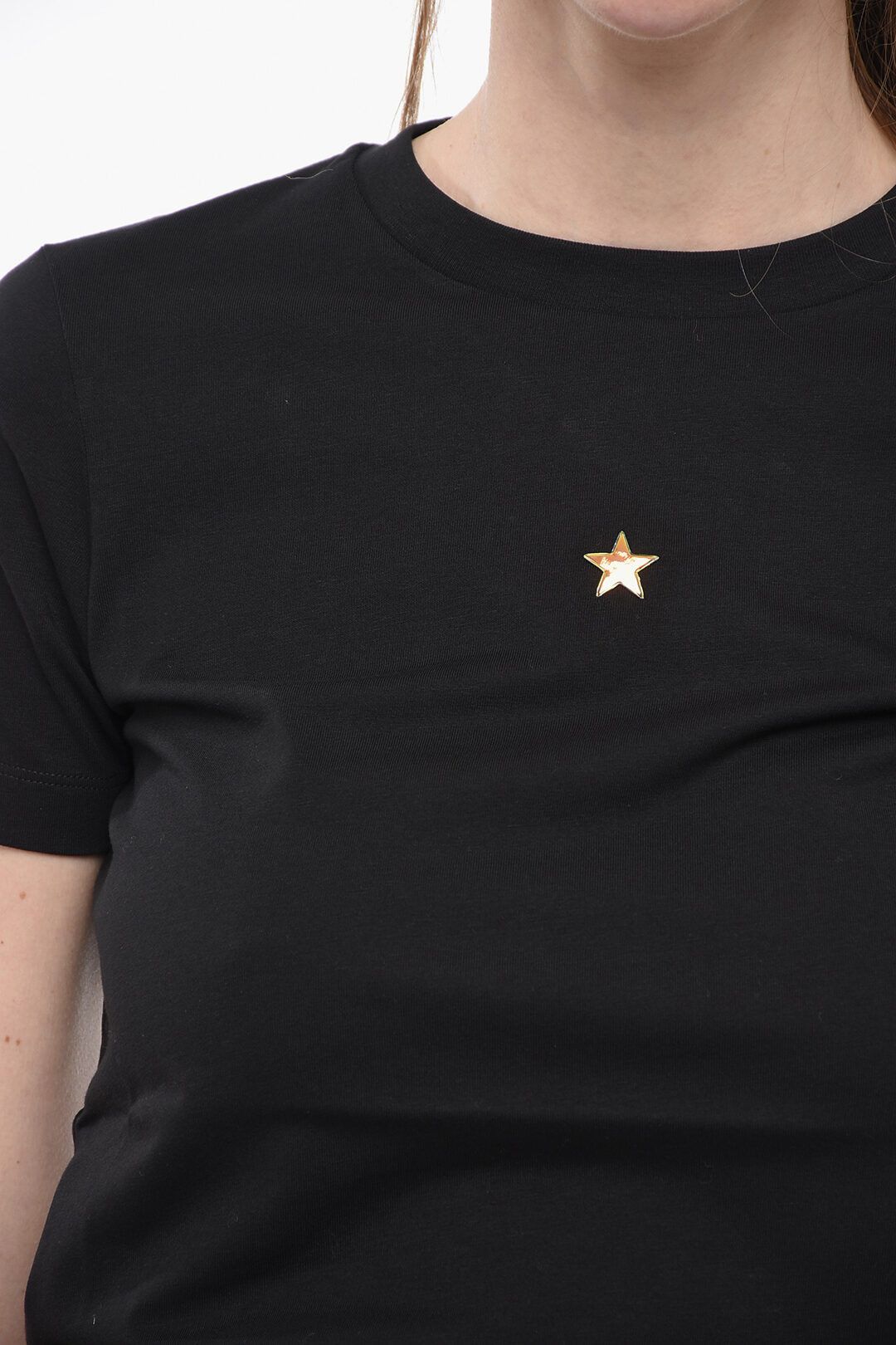 Stella McCartney og1mm0824 Crew Neck T-Shirt in Black Size XS / US 0-2 / IT 36-38 - 3 Thumbnail