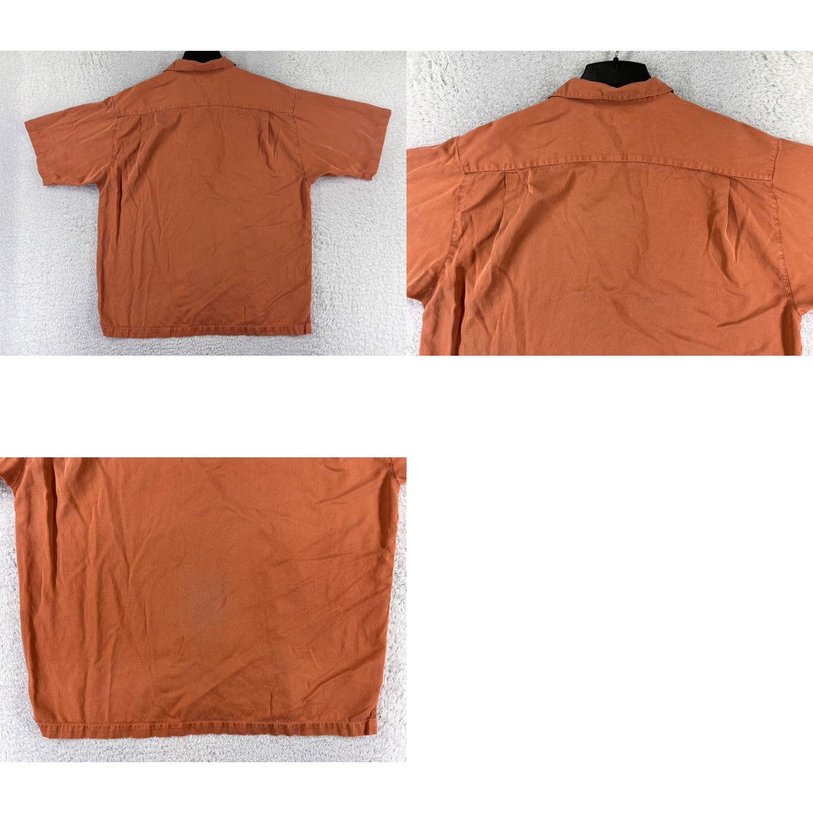 Tommy Bahama Tommy Bahama Shirt Men Large Orange Herringbone Button-Up Casual Beach Resort Aloha 40 in Chest Size US L / EU 52-54 / 3 - 9 Thumbnail