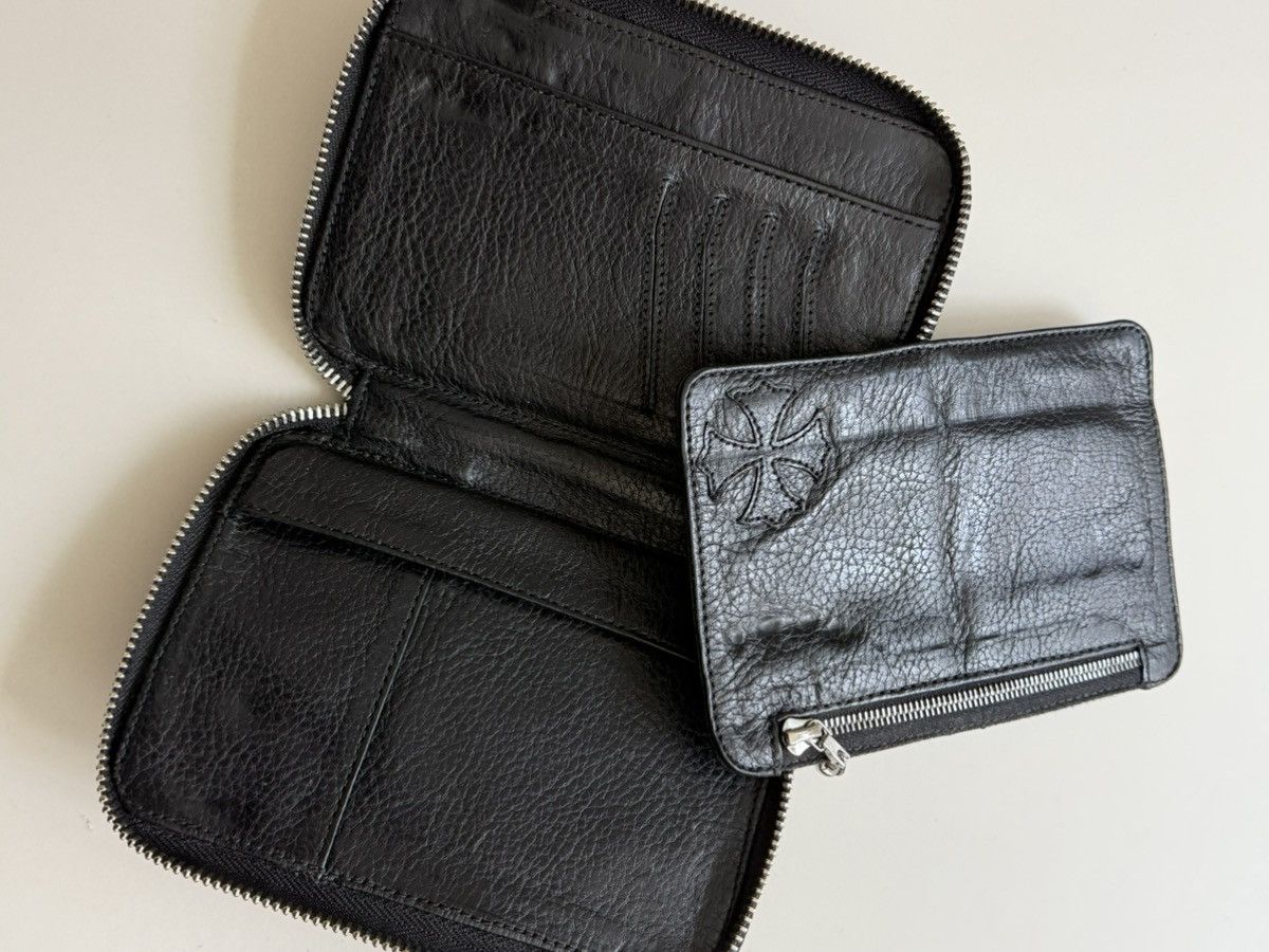 Chrome Hearts Chrome Hearts Cemetery Black Leather Cross Patch Zip Wallet Size ONE SIZE - 7 Thumbnail