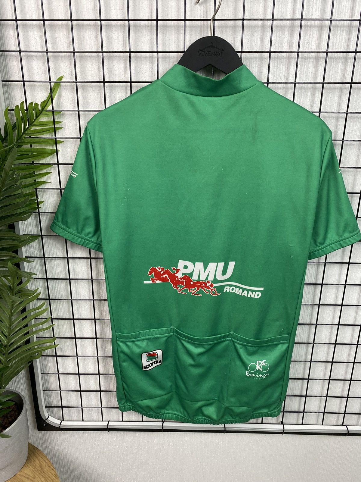 Other Rare Vintage PMU Romand Sportful Cycling Jersey Men L green Size US L / EU 52-54 / 3 - 24 Thumbnail