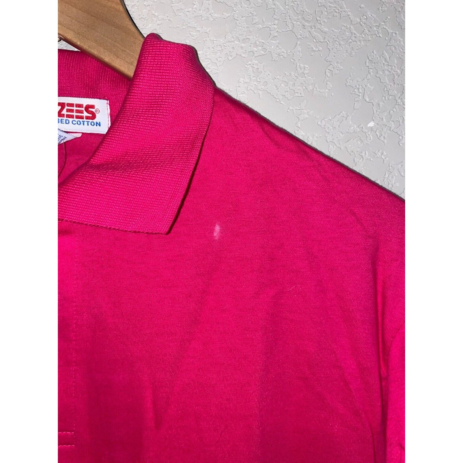 Jerzees Vintage Pink Blank Polo Shirt Jerzees VTG 90s Small Stain Size US L / EU 52-54 / 3 - 5 Thumbnail