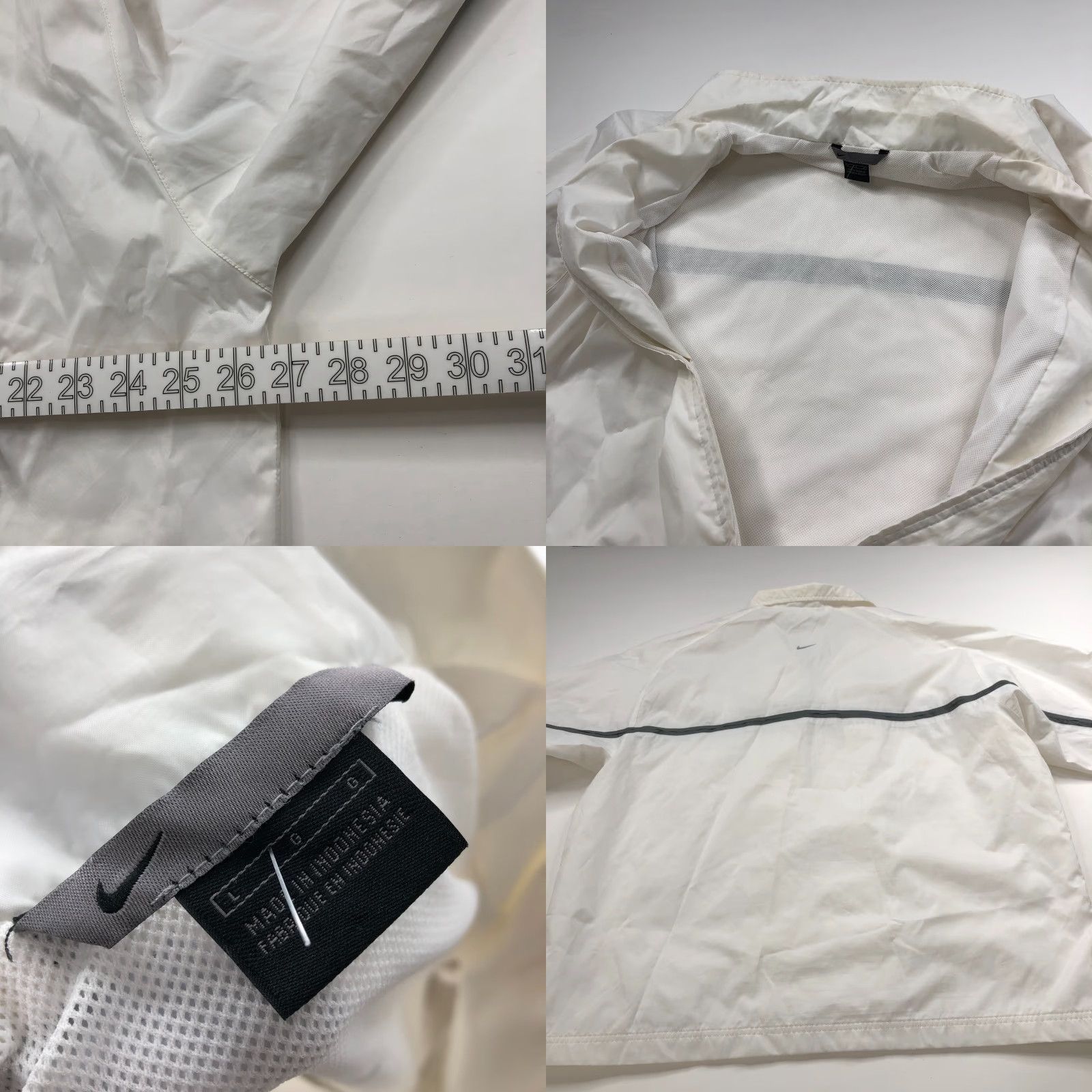 Nike Nike Windbreaker Jacket Mens Regular Large White Gray VTG 90s Windbreaker Full Zip Jacket Nike Air Casual Stonewashed? Size US L / EU 52-54 / 3 - 9 Thumbnail