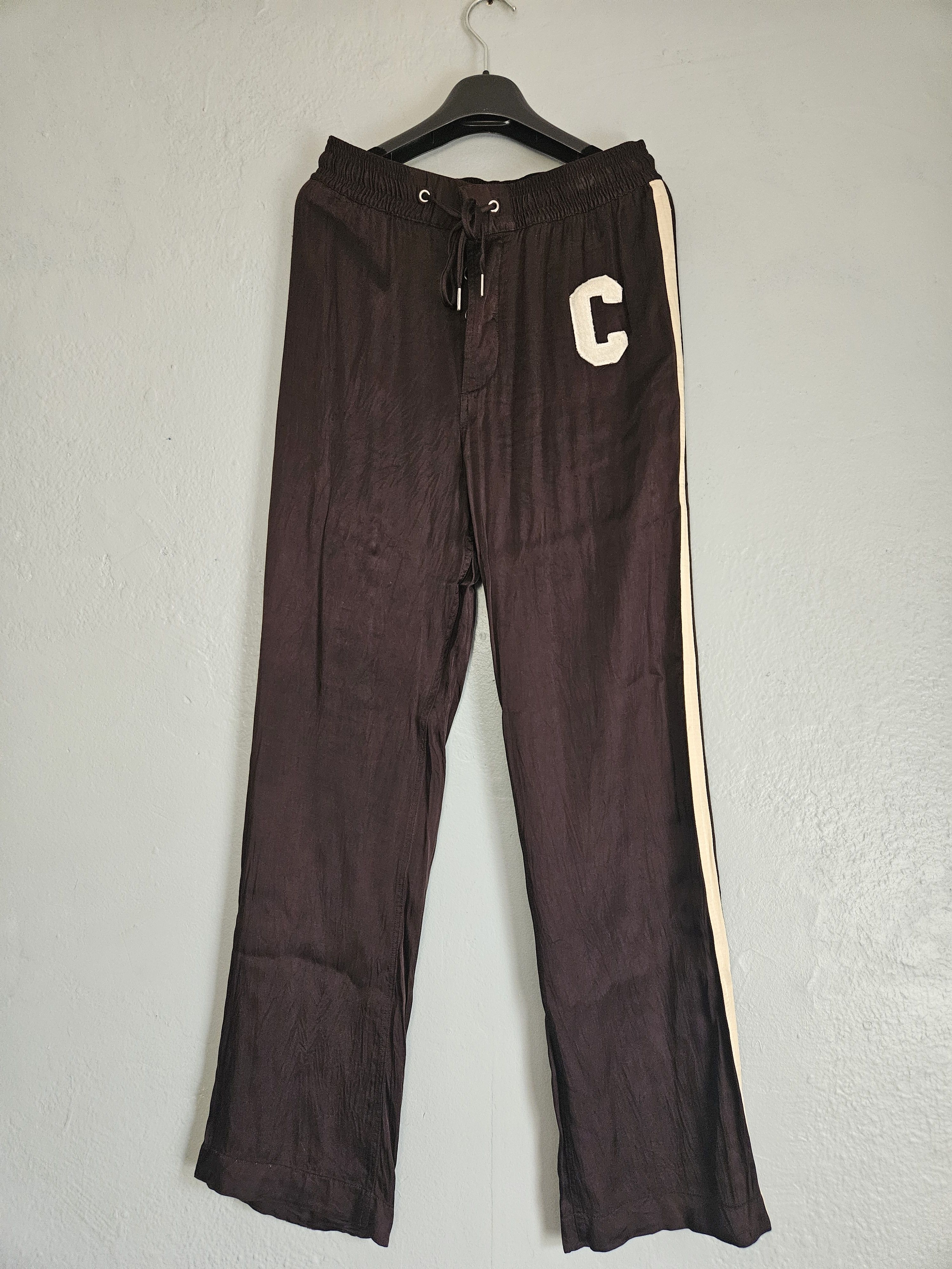 Celine Brown Viscose C Patch Track Pants Size US 34 / EU 50 - 1 Thumbnail
