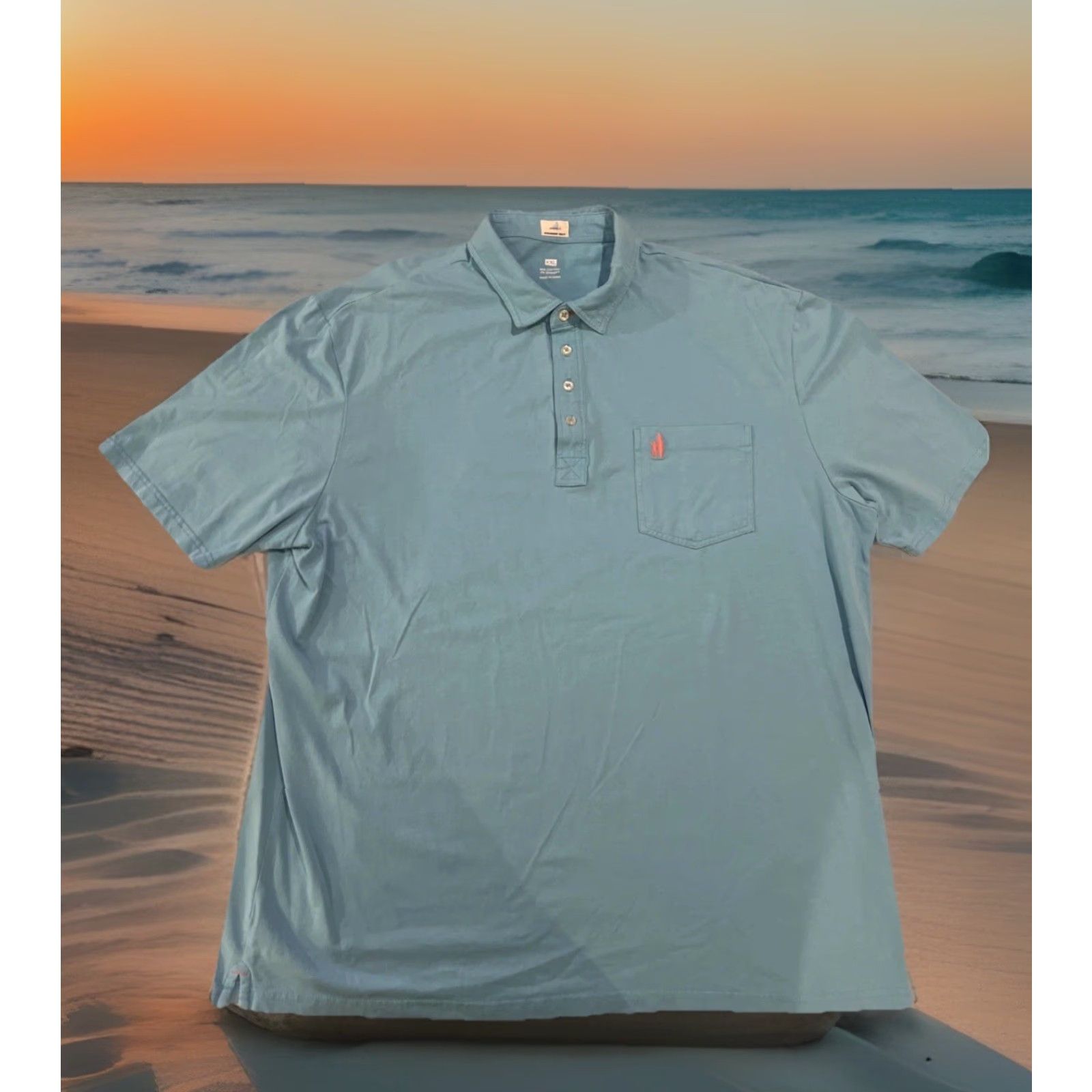 johnnie-O Johnnie-O Polo Shirt 2XL Light Blue Hangin’ Out Surfer Golfer Pocket Short Sleeve Size US XXL / EU 58 / 5 - 2 Thumbnail