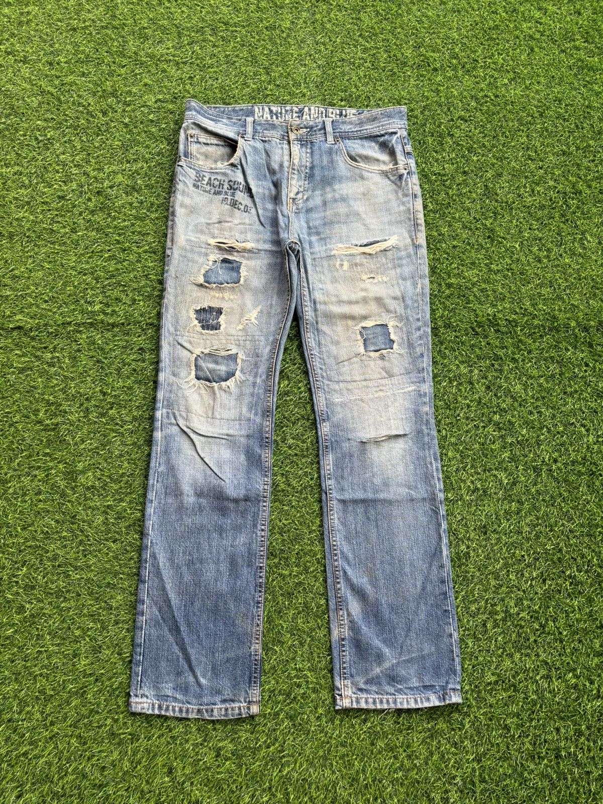 Hysteric Glamour Distressed Denim Beach Sound Jeans Size US 33 - 3 Thumbnail