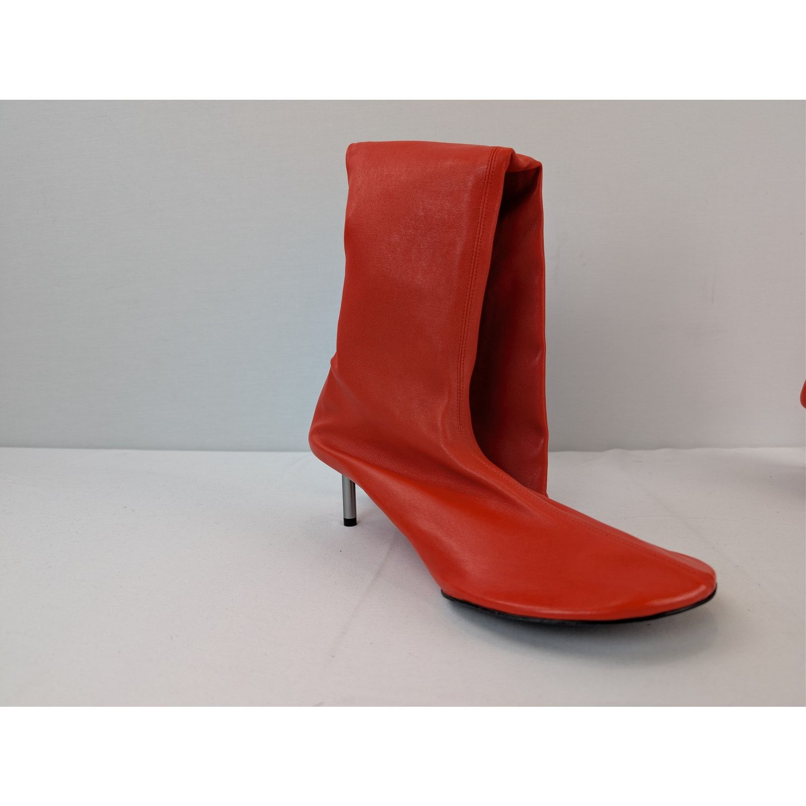 Jil Sander o1rshd1 Women's Nappa Stretch Leather High Boots in Poppy Size US 9 / IT 39 - 2 Thumbnail