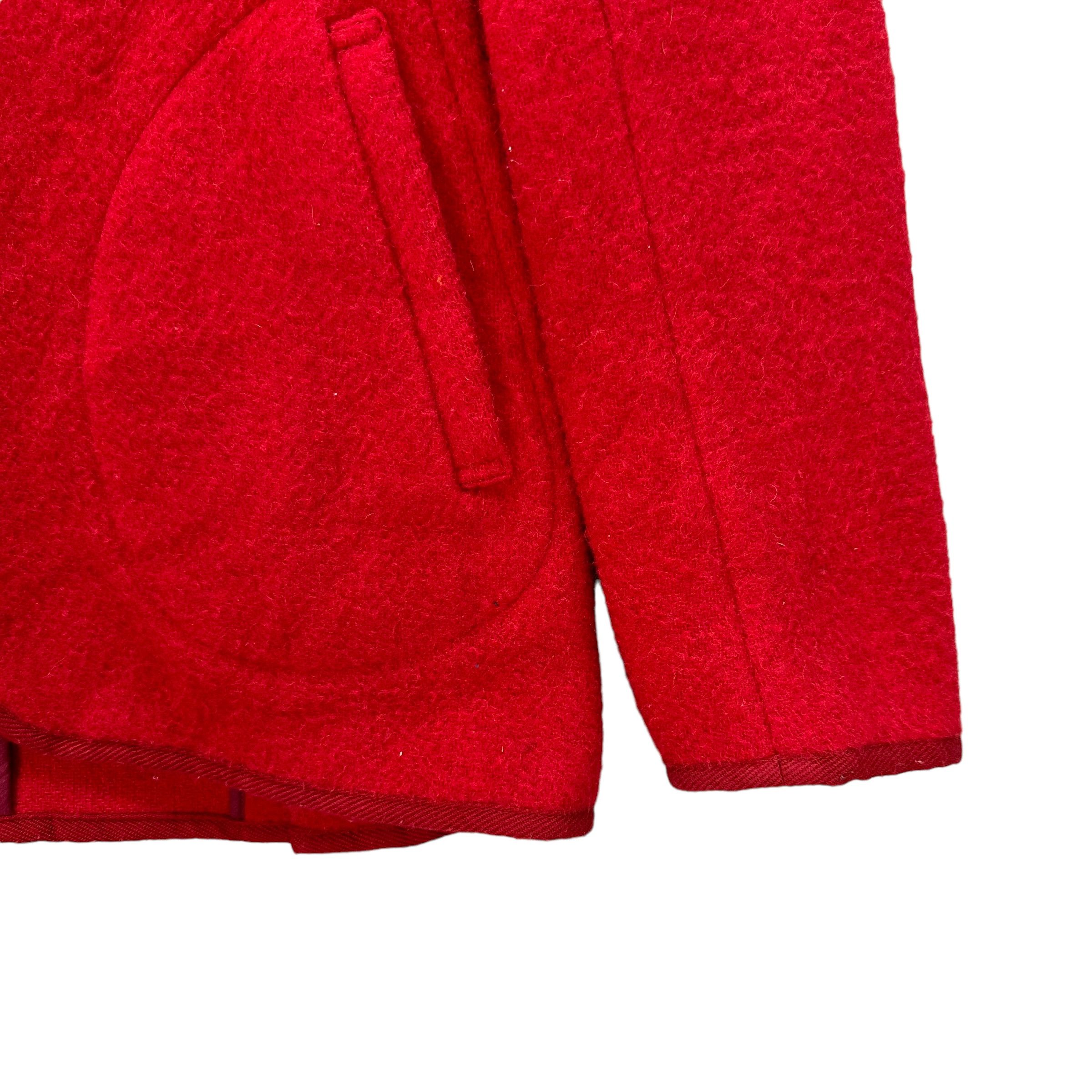 Danton DANTON RED WOOL HOODED COAT JACKET #8813-028 Size US XS / EU 42 / 0 - 6 Thumbnail