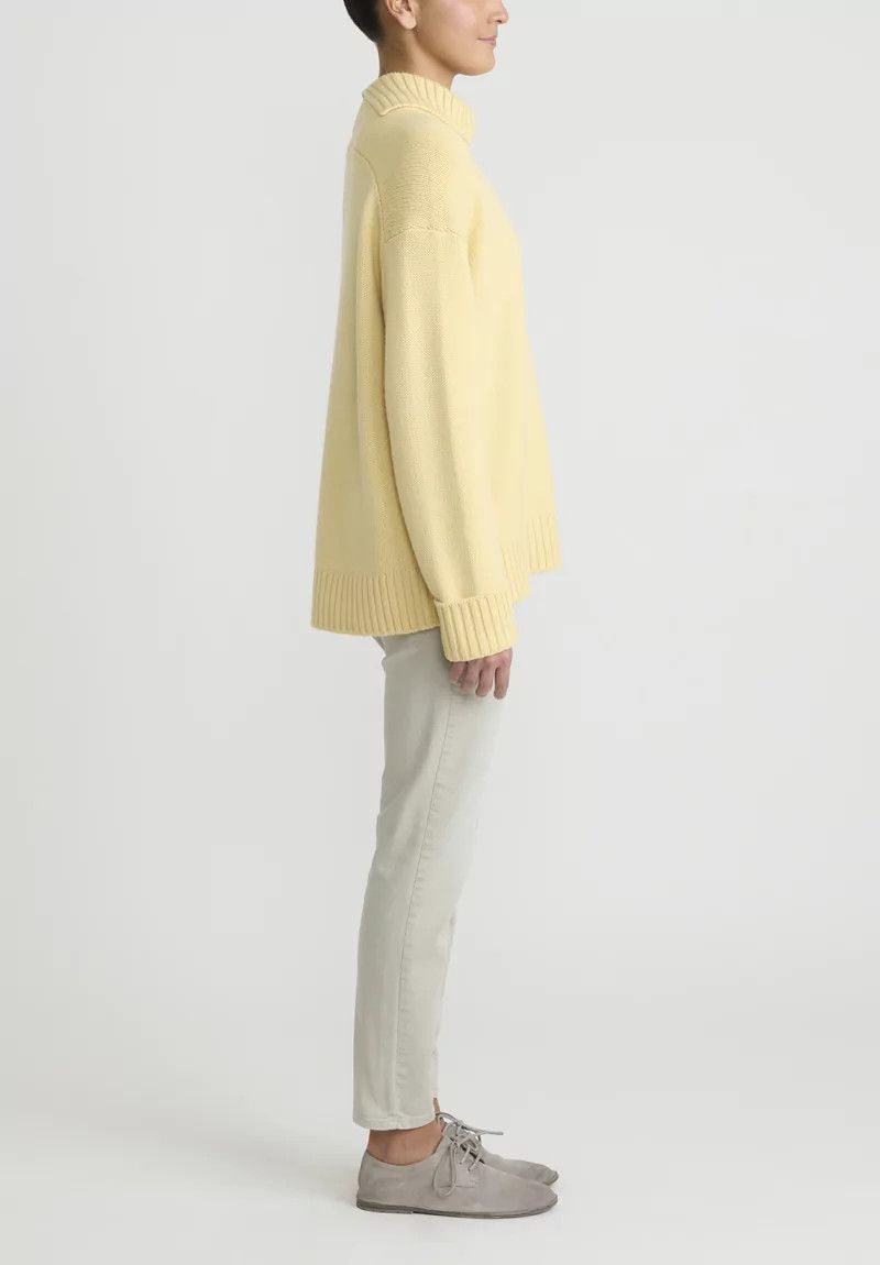 Jil Sander o1y1025 Turtleneck Cashmere Blend Sweater in Yellow Size S / US 4 / IT 40 - 4 Thumbnail