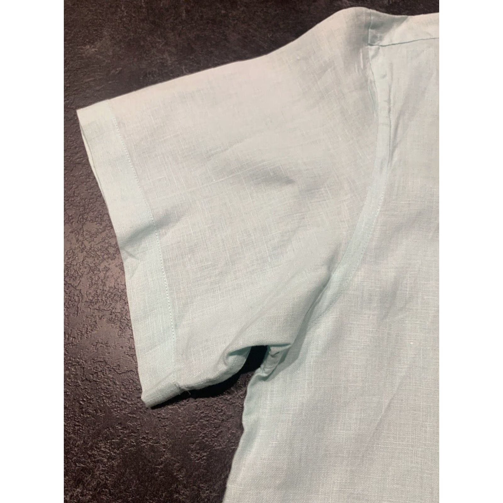Vintage VINTAGE Cezani Linen Button-Up Shirt Mint Green XL Short Sleeve Mens Size US XL / EU 56 / 4 - 5 Thumbnail