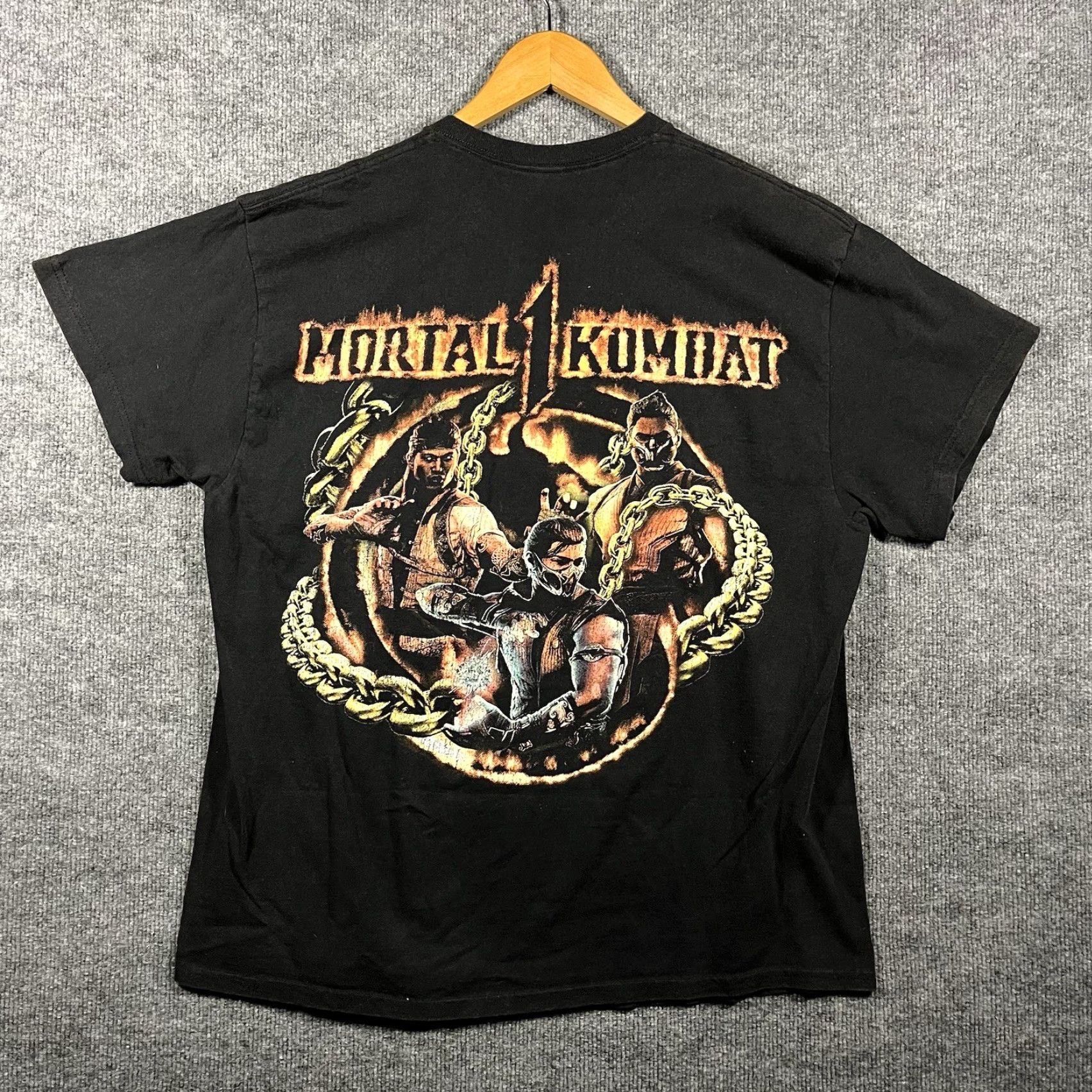 GOAT Crew Mortal Kombat Fatality Goat Crew T Shirt Mens Large Black Double Sided Rap Tee Size US L / EU 52-54 / 3 - 3 Thumbnail