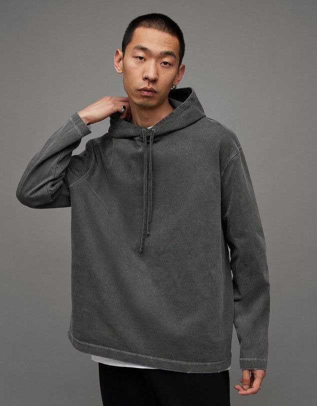 Allsaints Allsaints Mens Brookes Pullover Washed Relaxed Hoodie Size US L / EU 52-54 / 3 - 1 Thumbnail