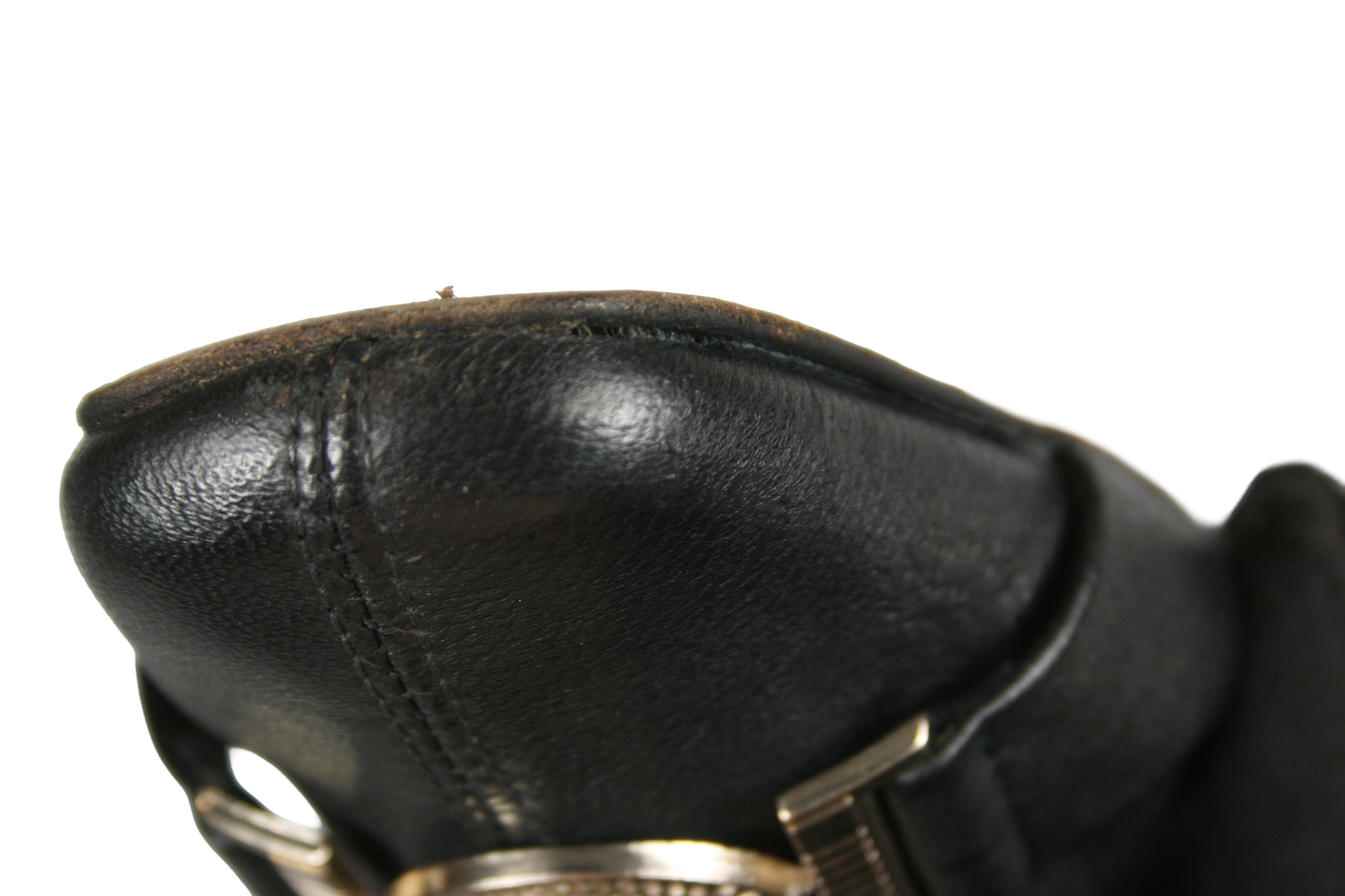 Versace 00S Medusa Logo Straps Leather Y2K Overknees Boots Vintage Size US 8 / IT 38 - 6 Thumbnail