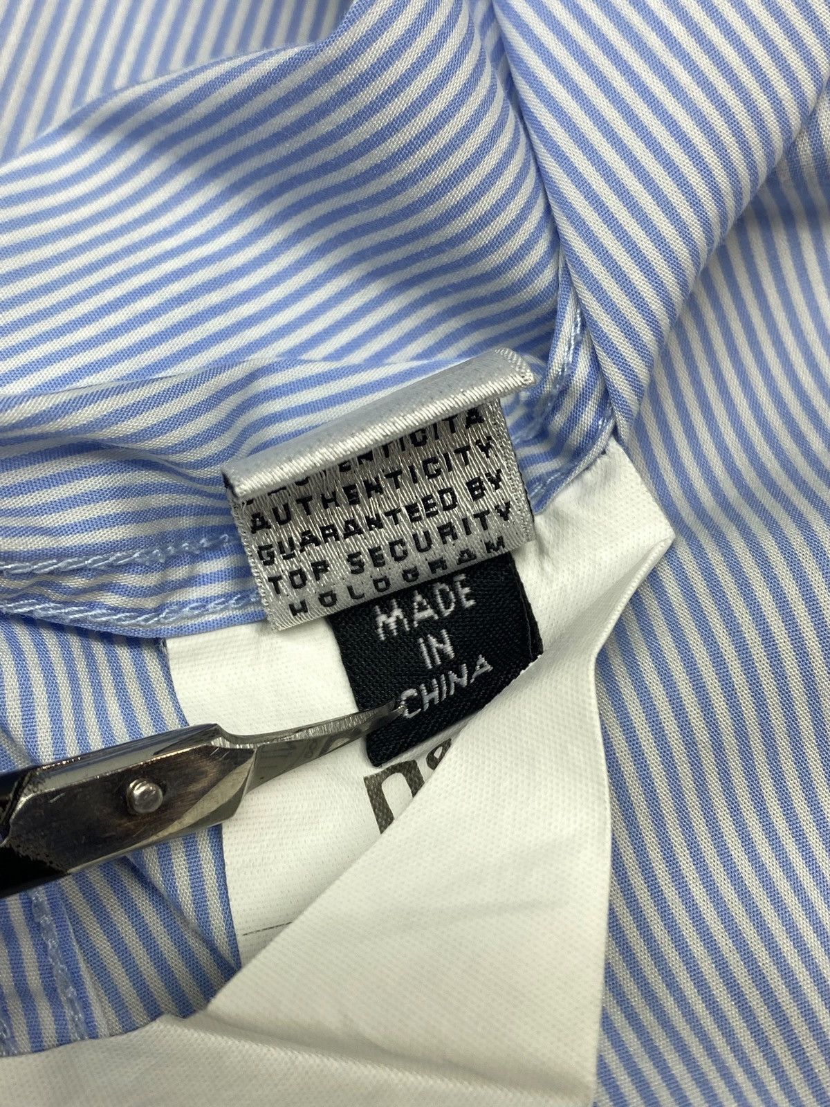 Dolce & Gabbana Dolce & Gabbana Blue White Pinstripe Dress Shirt Slim Fit Size US M / EU 48-50 / 2 - 21 Thumbnail