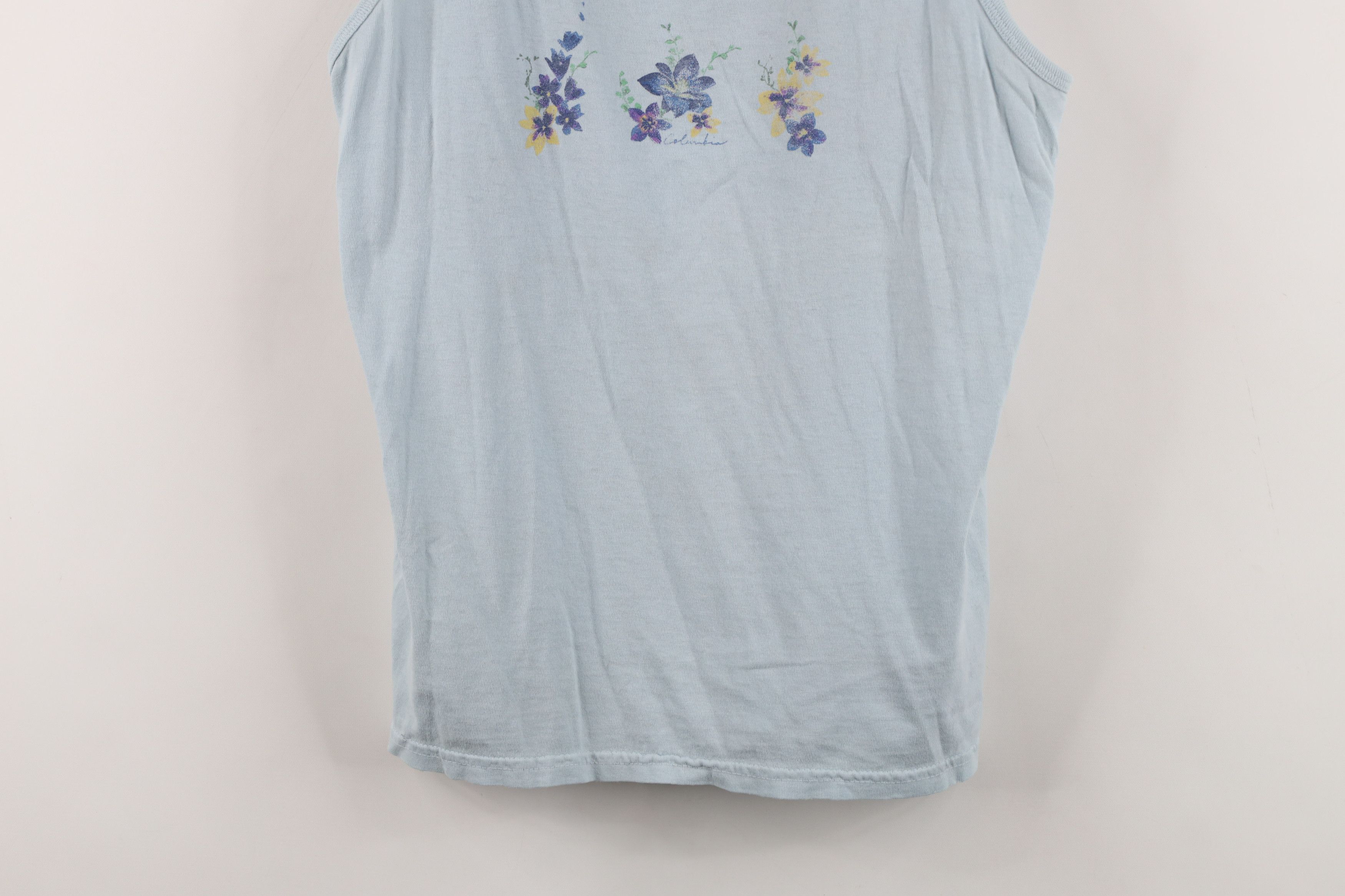 Columbia Vintage 90s Columbia Spell Out Flower Tank Top T-Shirt Size L / US 10 / IT 46 - 3 Thumbnail
