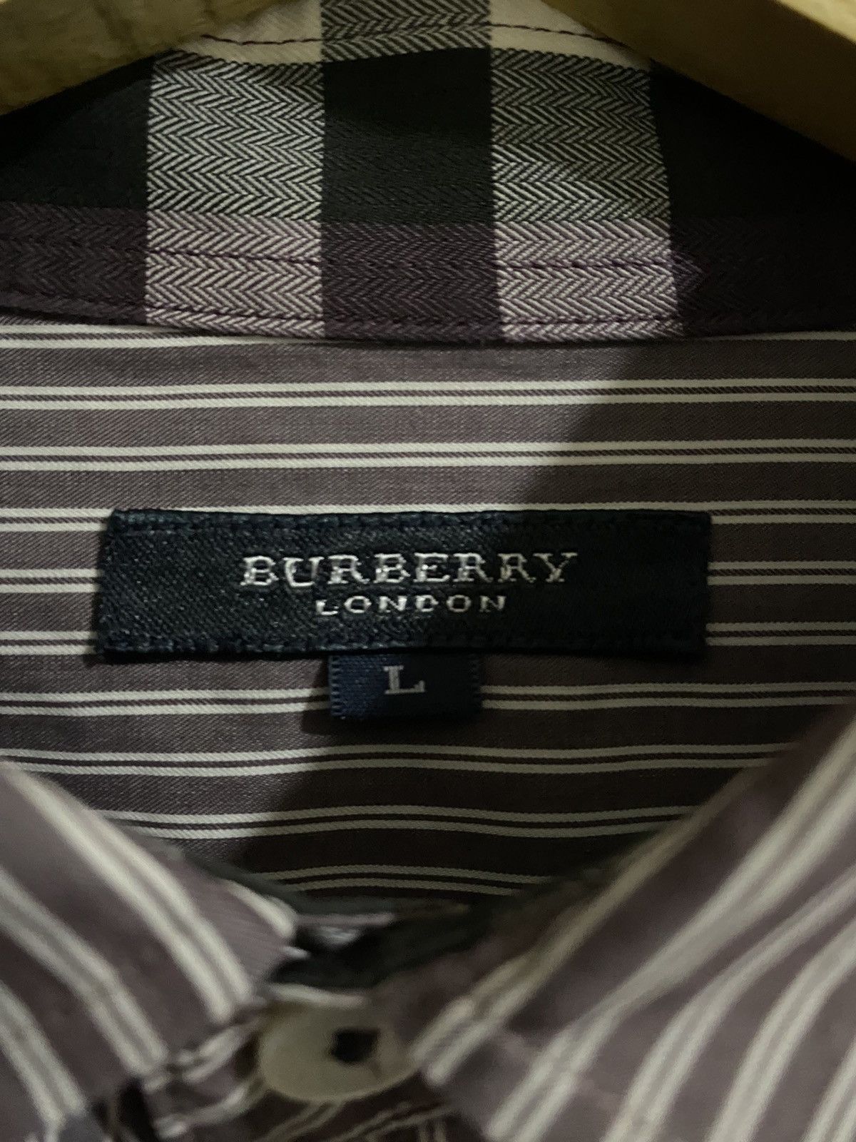 Burberry × Japanese Brand Burberry london white and soft lilac stripe button up Size US L / EU 52-54 / 3 - 9 Thumbnail