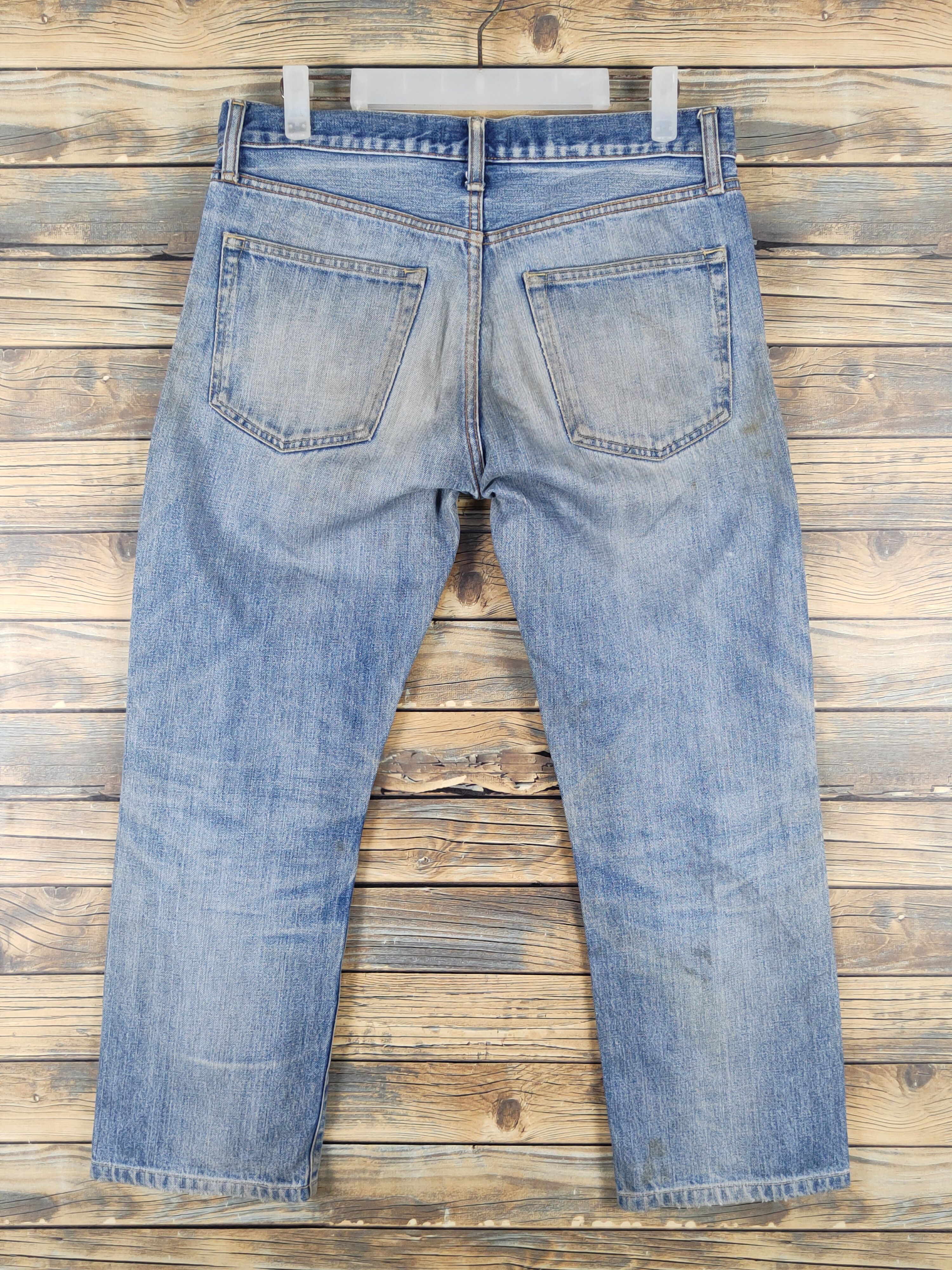 Japanese Brand Uniqlo Blue Distressed Ripped denim Jeans #W1710 Size US 30 / EU 46 - 7 Thumbnail
