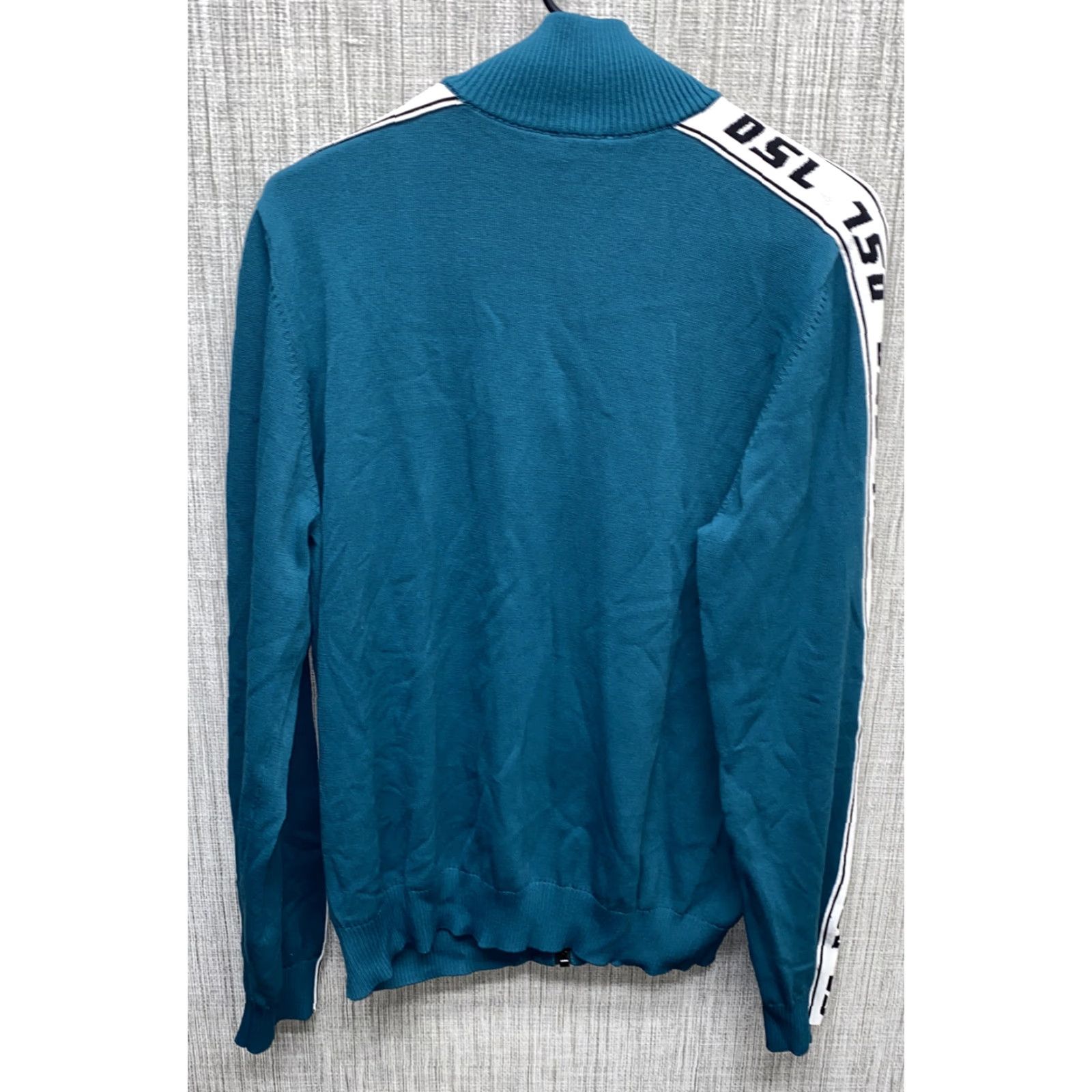Diesel Diesel Women Blue Cotton Blend Full Zip Sweater Size L - Regular Solid Long Sleeve Collared Size L / US 10 / IT 46 - 5 Thumbnail