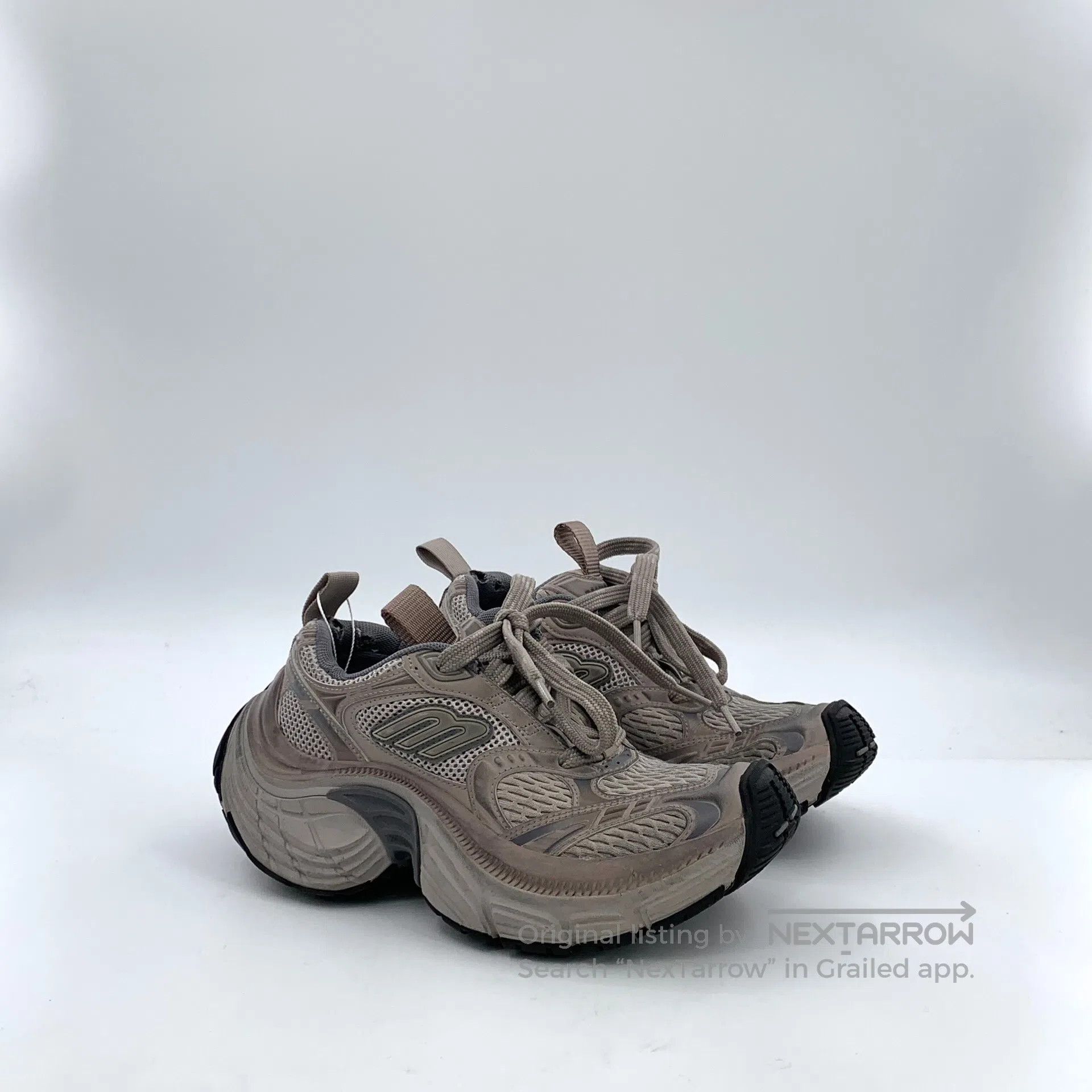 Balenciaga Balenciaga Gray distressed strap casual flat dad shoes| Size US 12 / IT 42 - 2 Thumbnail