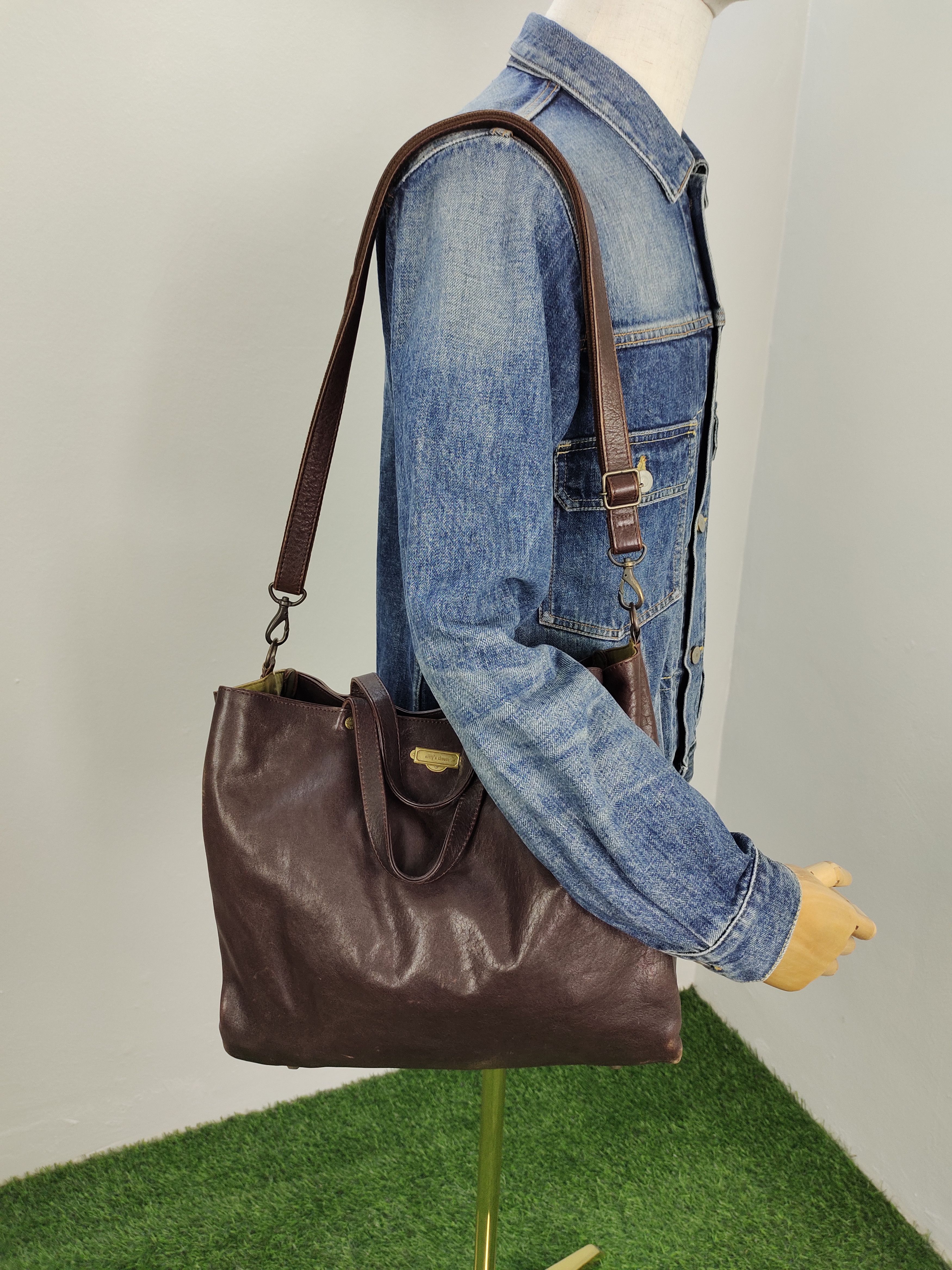 Japanese Brand Vintage Efffys Closet Handmade In Japan Leather Shoulder Bag Size ONE SIZE - 1 Thumbnail