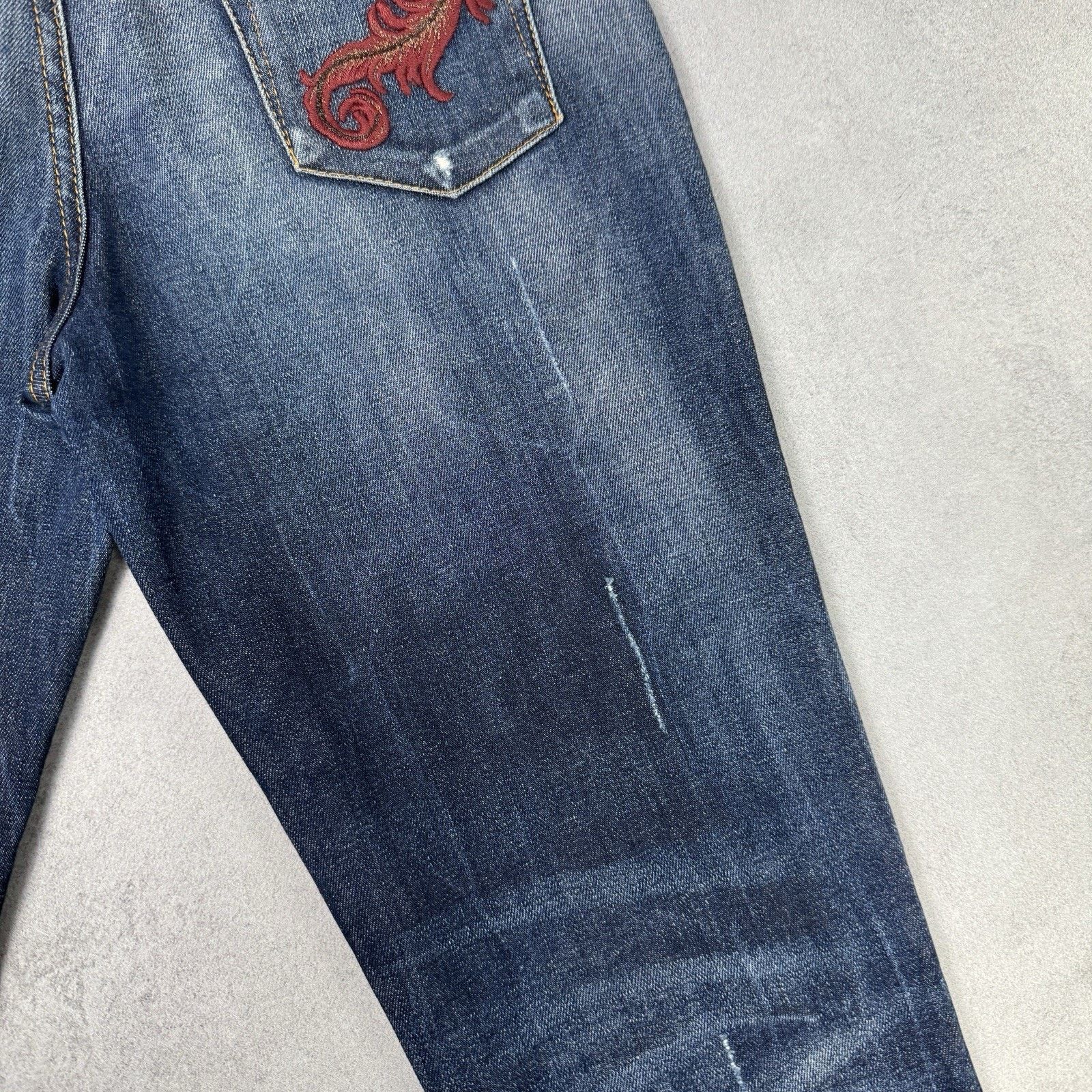 Just Cavalli Just Cavalli Women Jeans Embroidered Logo Size 28 Blue Size 28" / US 6 / IT 42 - 19 Thumbnail
