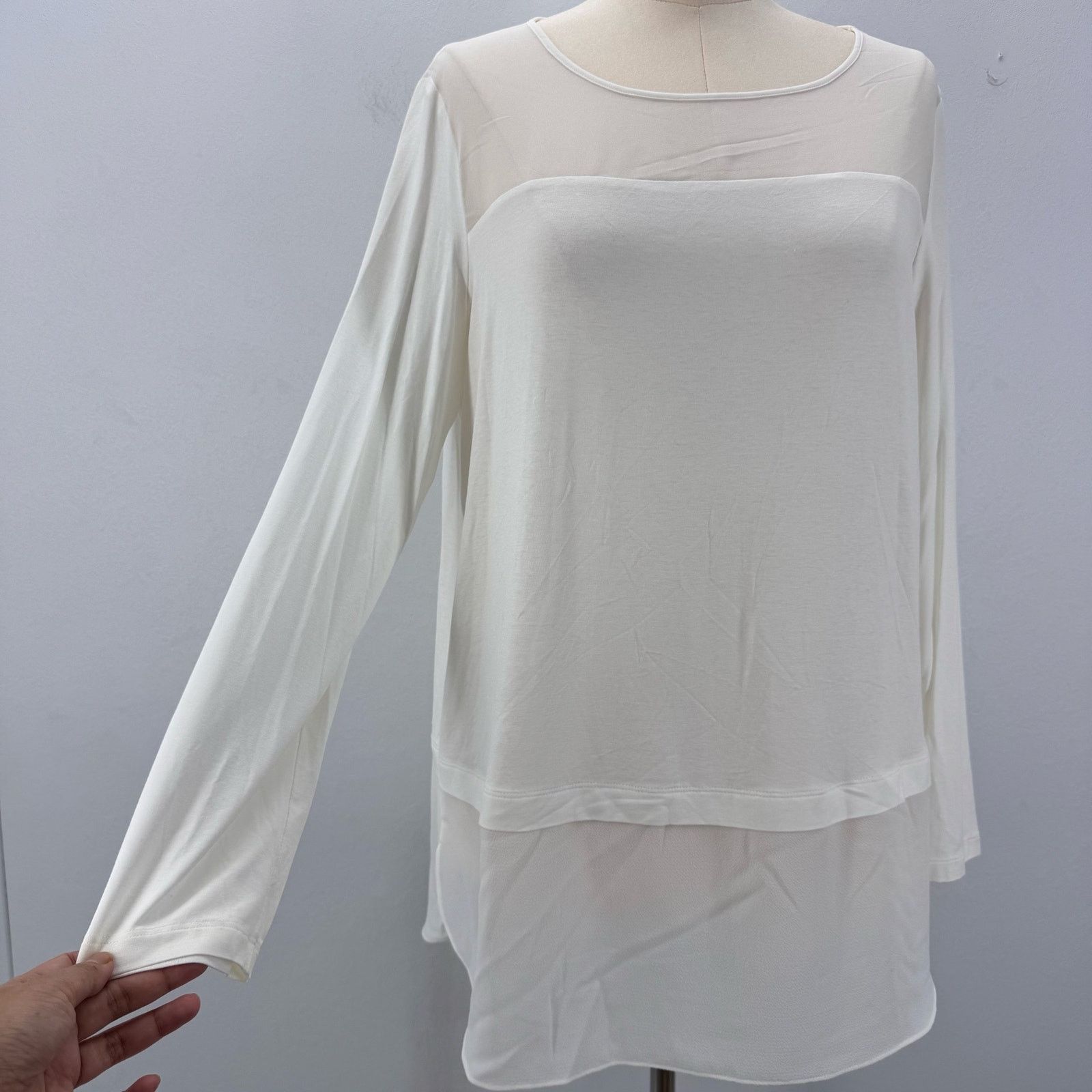 Marina Rinaldi Marina Rinaldi Venus Long Sleeve Top Mixed Media US 12-14 Size XL / US 12-14 / IT 48-50 - 2 Thumbnail