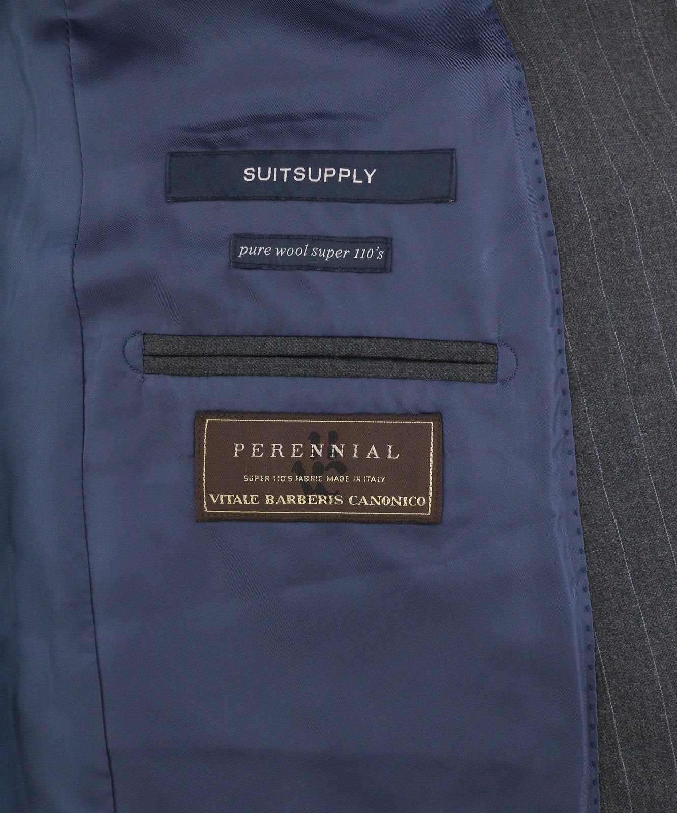 Suitsupply NAPOLI UK38R Grey Wool Pinstriped Blazer 89054 Size 38R - 8 Thumbnail