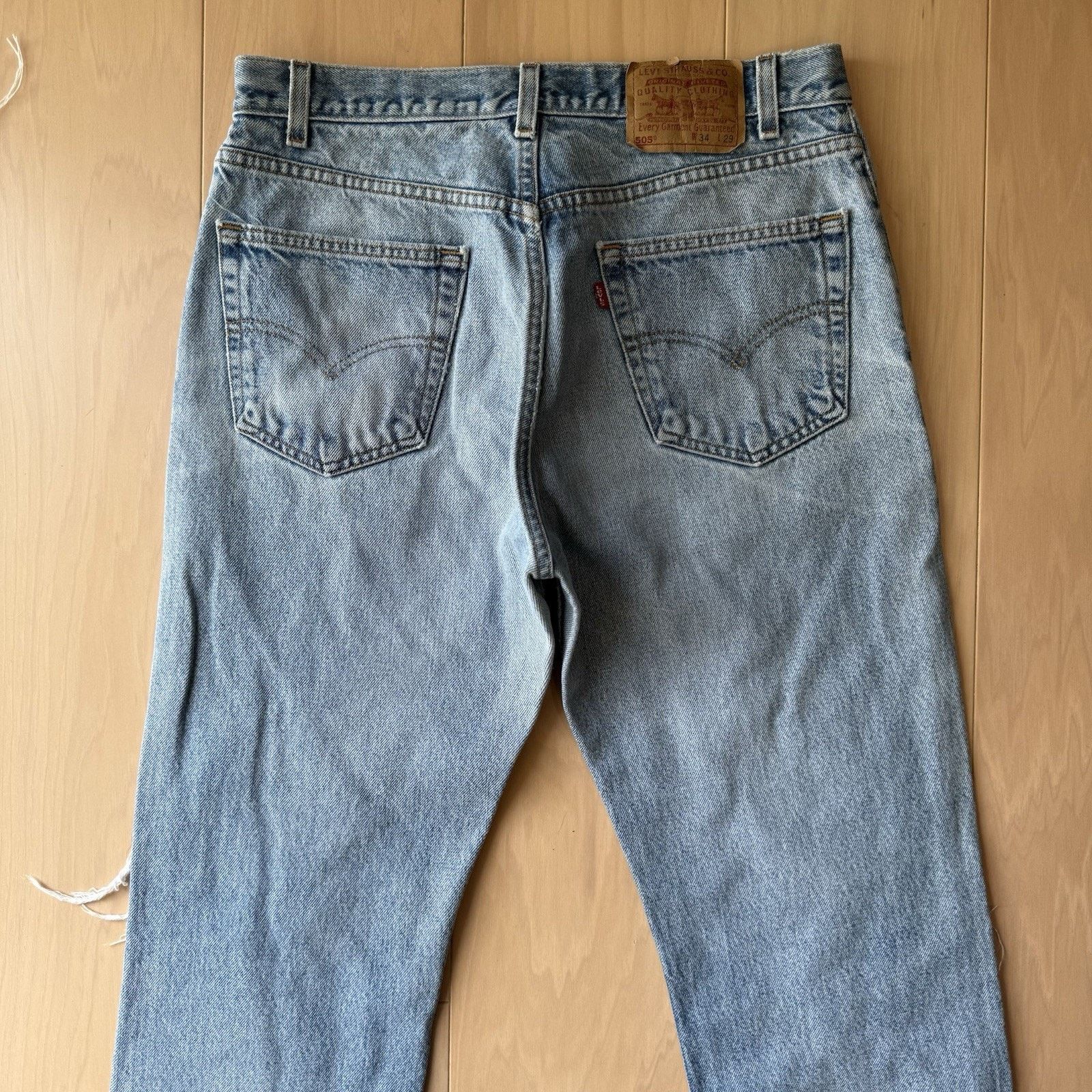 Levi's × Vintage Vintage Levis 505 Jeans 33 Blue 90s Made in USA Light Wash Size US 33 - 7 Thumbnail