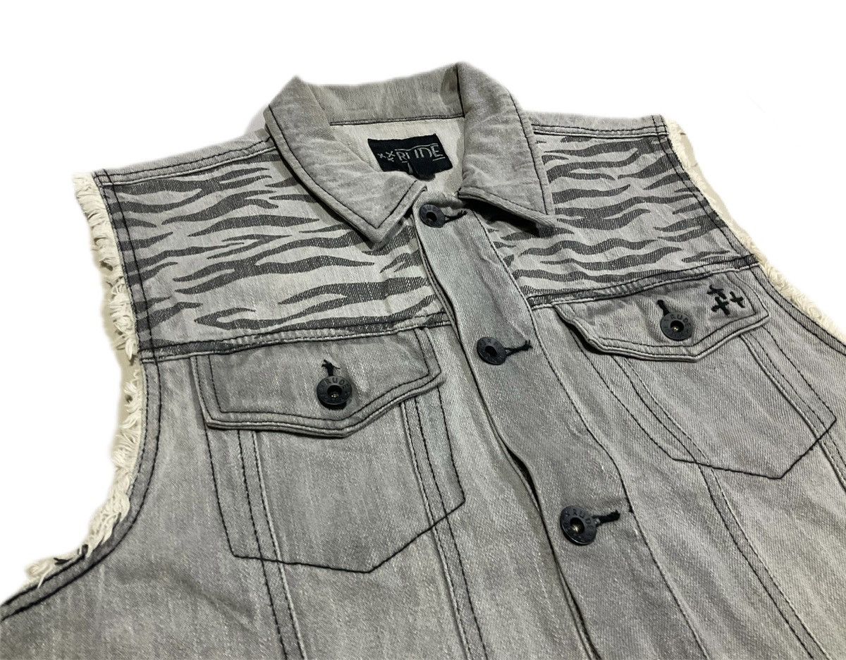 Hysteric Glamour × Japanese Brand × Seditionaries 🔥Sick Y2K Rude Frayed Denim Vest Tiger Printed Size US M / EU 48-50 / 2 - 4 Thumbnail