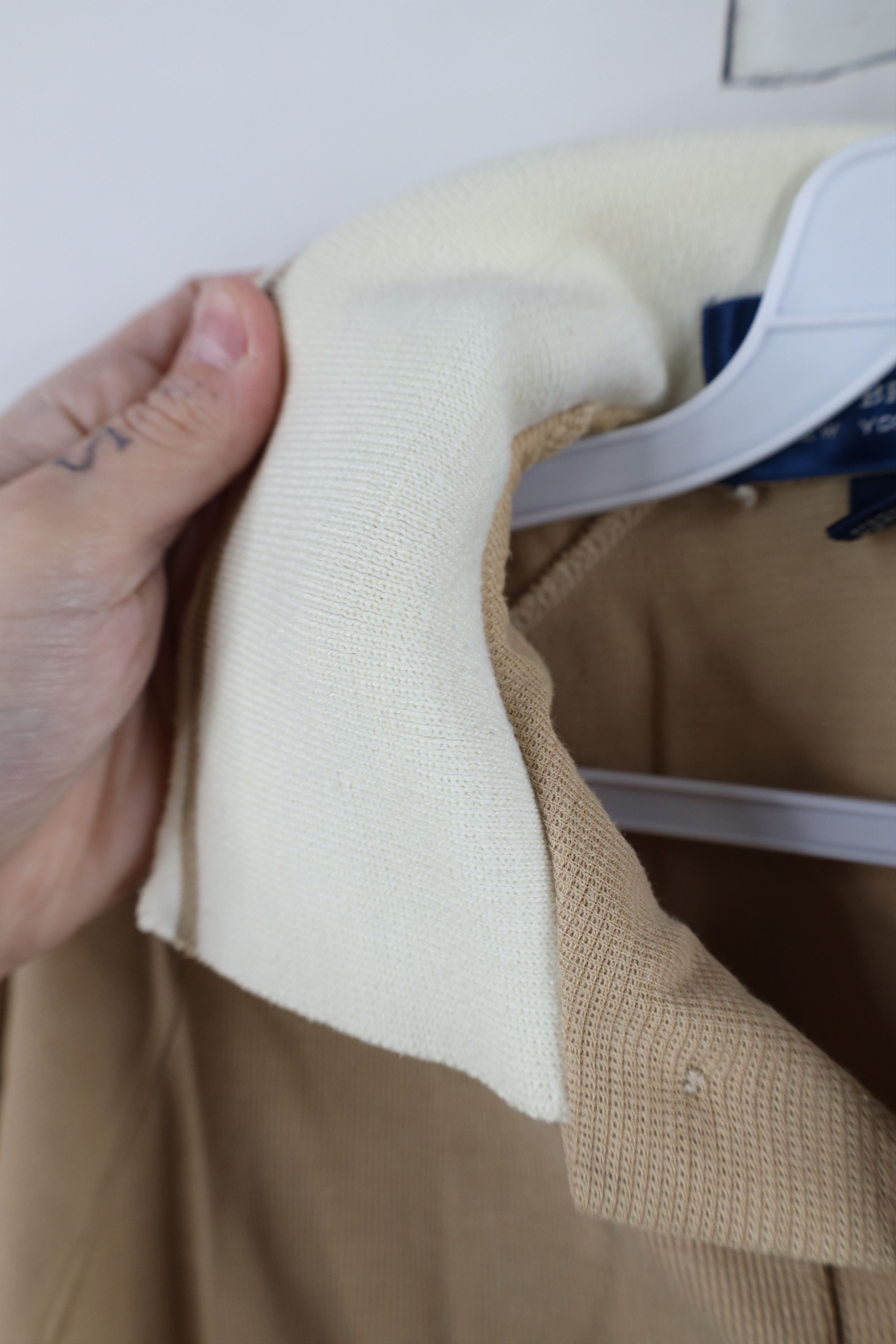 Vintage Vintage 70s Givenchy Spell Knit Collared Polo Shirt Beige Size US M / EU 48-50 / 2 - 9 Thumbnail