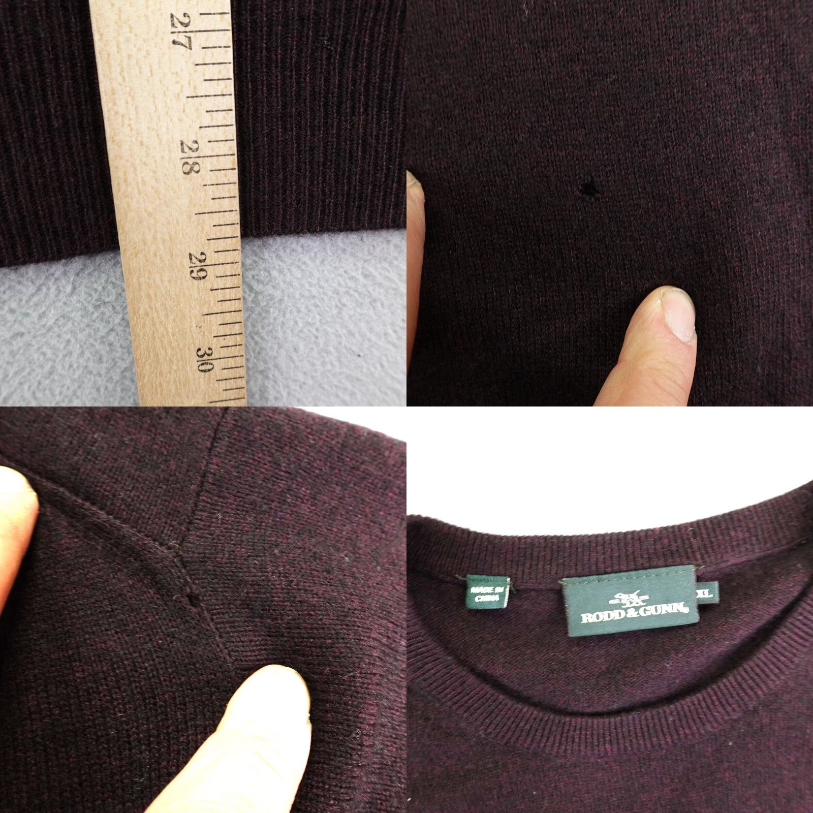 Rodd & Gunn Rodd & Gunn Men's XL Purple Merino Wool Cashmere Blend Crewneck Pullover Sweater Size US XL / EU 56 / 4 - 8 Thumbnail