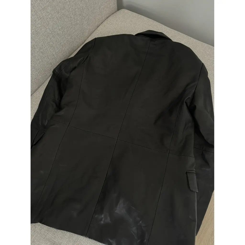 Versace Gianni Versace Leather Black Double Button Blazer IT48 Size XL / US 12-14 / IT 48-50 - 8 Thumbnail