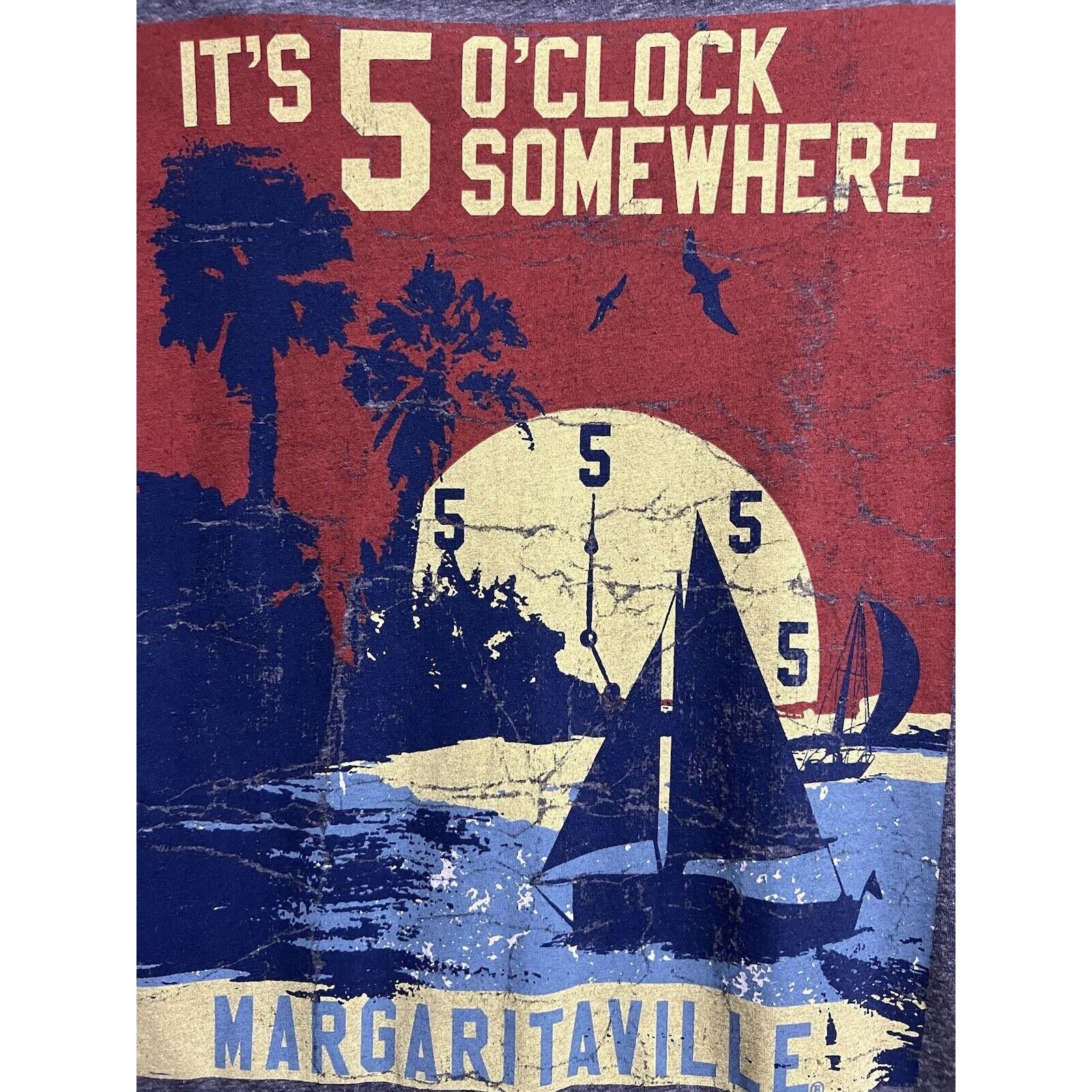 Other Jimmy Buffett Margaritaville Blue Double Graphic T-Shirt Med Size US M / EU 48-50 / 2 - 5 Thumbnail