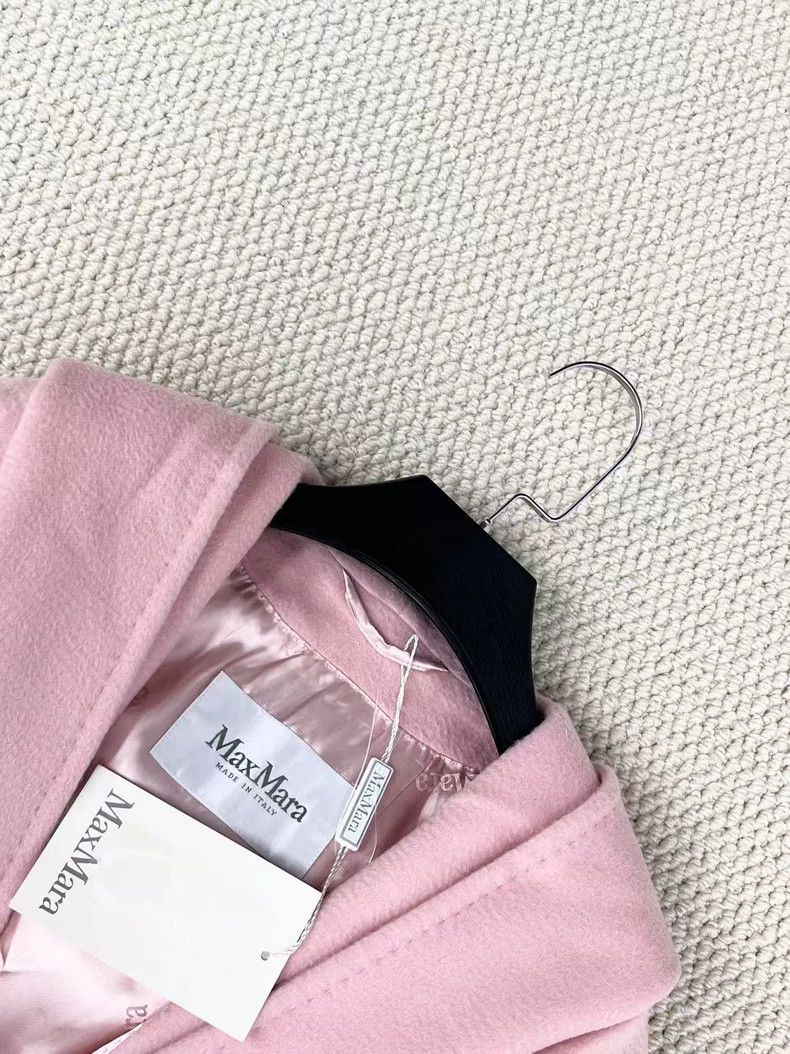 Max Mara Max Mara Pink Camel Fleece Hooded Belt Logo-Filled Lapel B Size M / US 6-8 / IT 42-44 - 3 Thumbnail