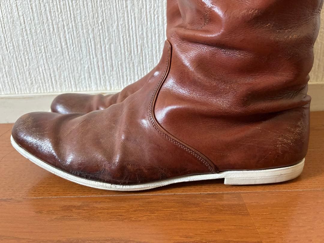 Number (N)ine Archive SS02 "Modern Age" Distressed Leather Pecos Boots Size US 8 / EU 41 - 5 Thumbnail