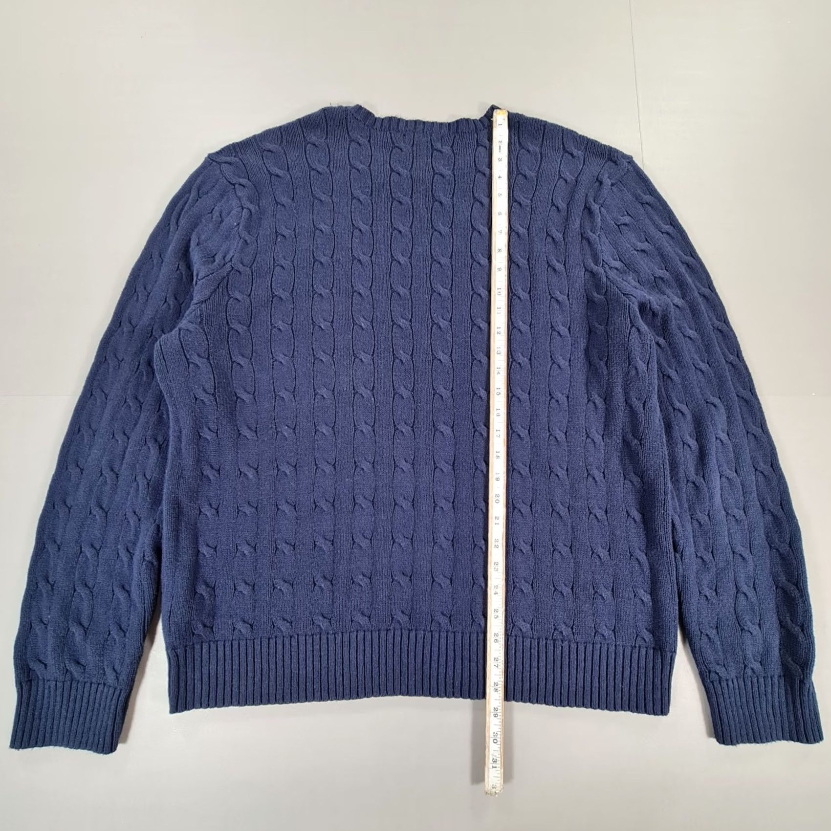 Polo Ralph Lauren Polo Ralph Lauren Jumper Mens Cable-Knit Cotton Pullover Navy Blue XXL Crew Neck Size US XXL / EU 58 / 5 - 5 Thumbnail