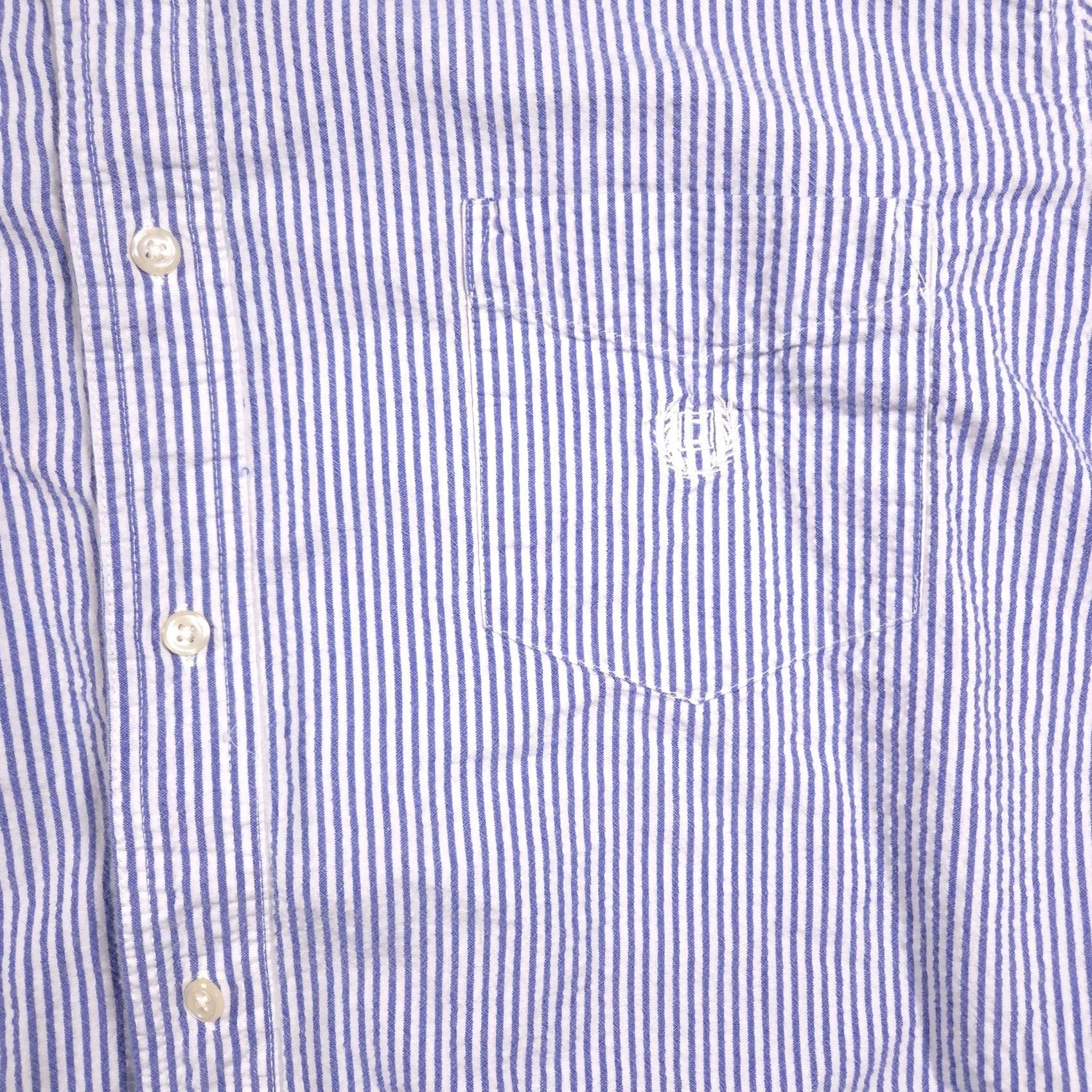 Chaps Chaps Shirt Mens 2XL Blue Stripe Short Sleeve Button Down Cotton Casual Size US XXL / EU 58 / 5 - 4 Thumbnail