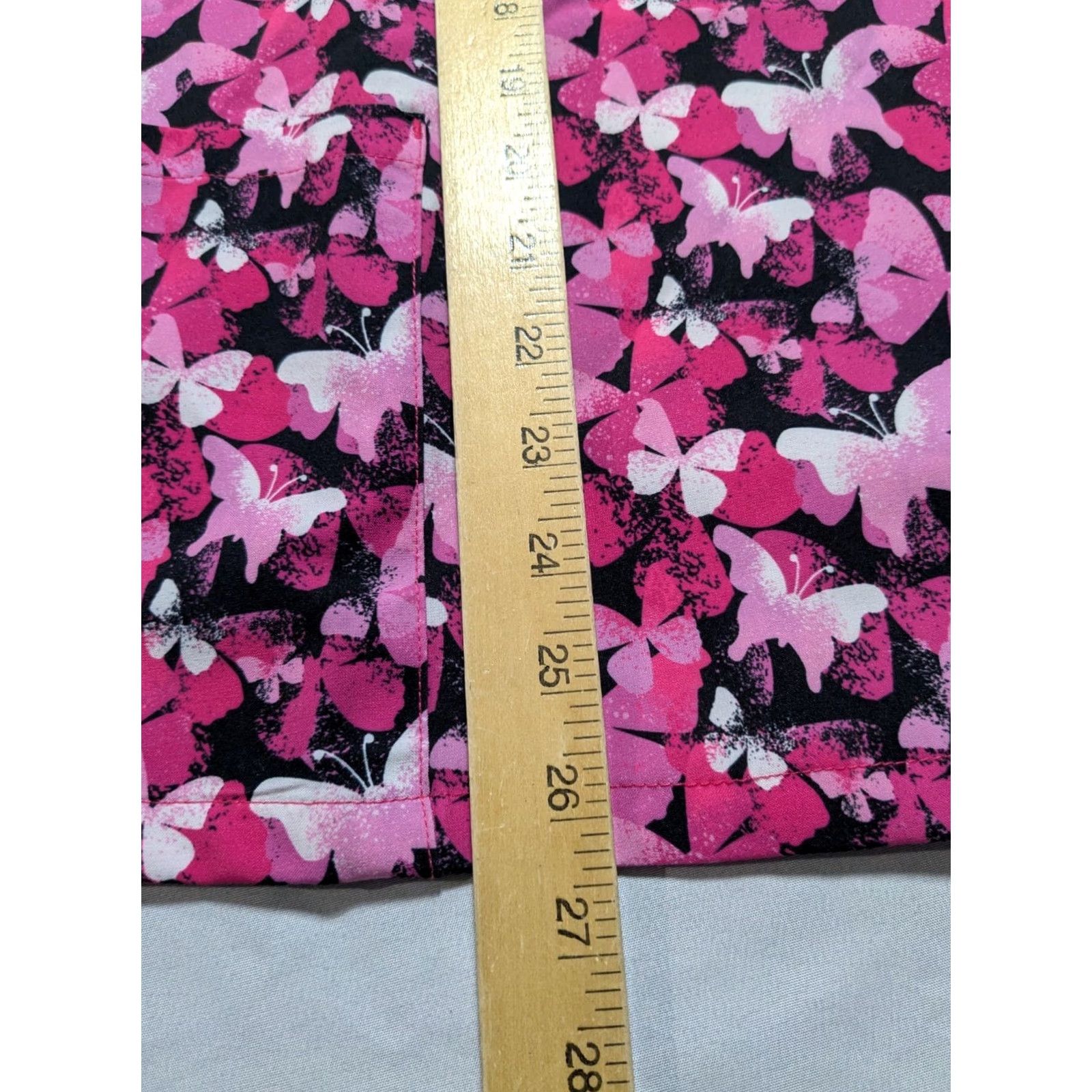 Pinko Revel Premium Stretch Pink Butterfly AOP - Women Medium Scrub Top EUC Size M / US 6-8 / IT 42-44 - 7 Thumbnail