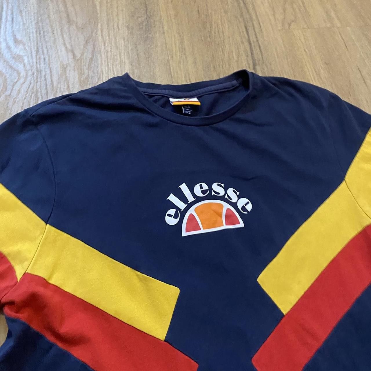 Ellesse Navy Ellesse T-shirt with yellow and red stripes Size US S / EU 44-46 / 1 - 3 Thumbnail