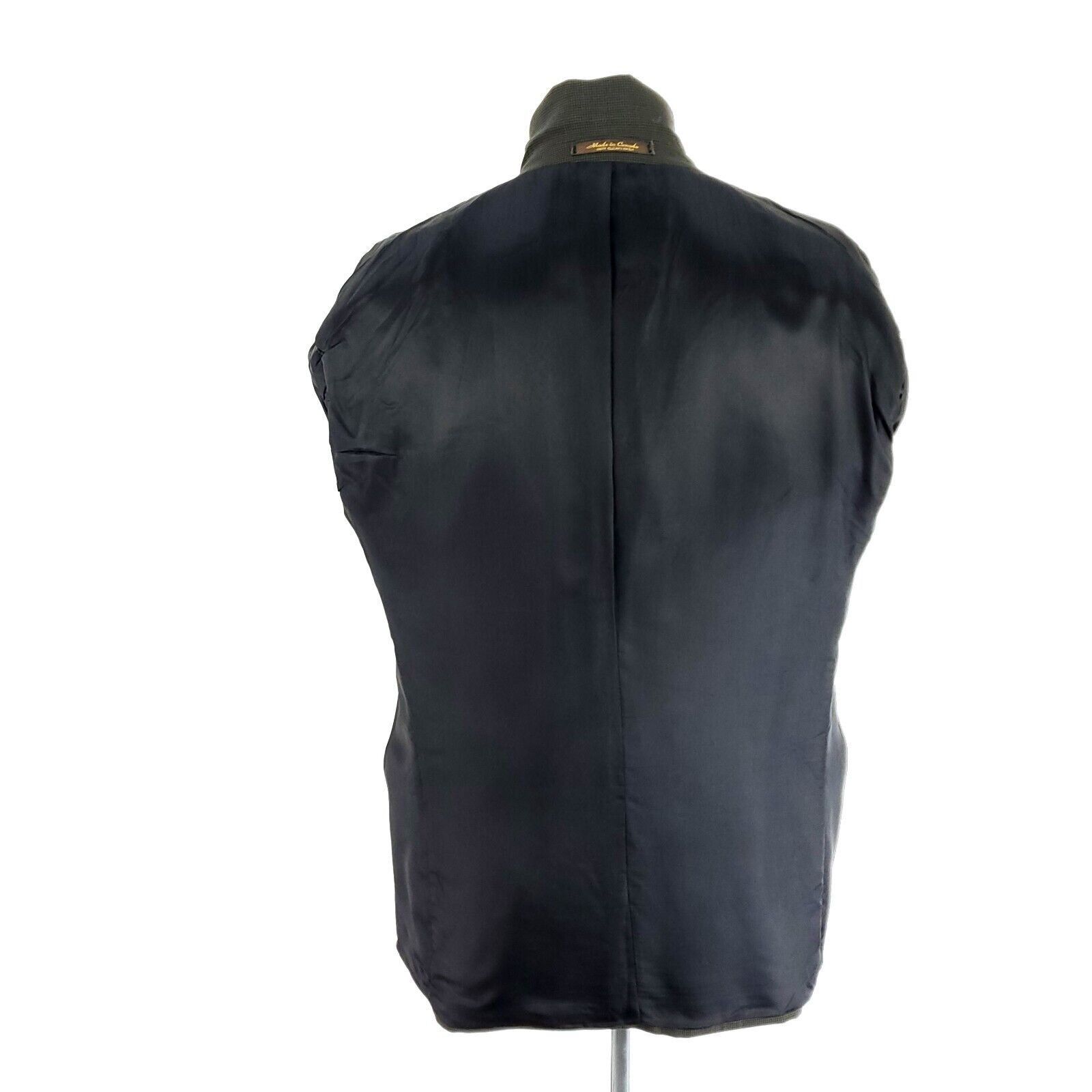 Lord & Taylor Lord & Taylor Wool Double Breasted Peak Lapel Blazer 40R Gre Size 40R - 11 Thumbnail