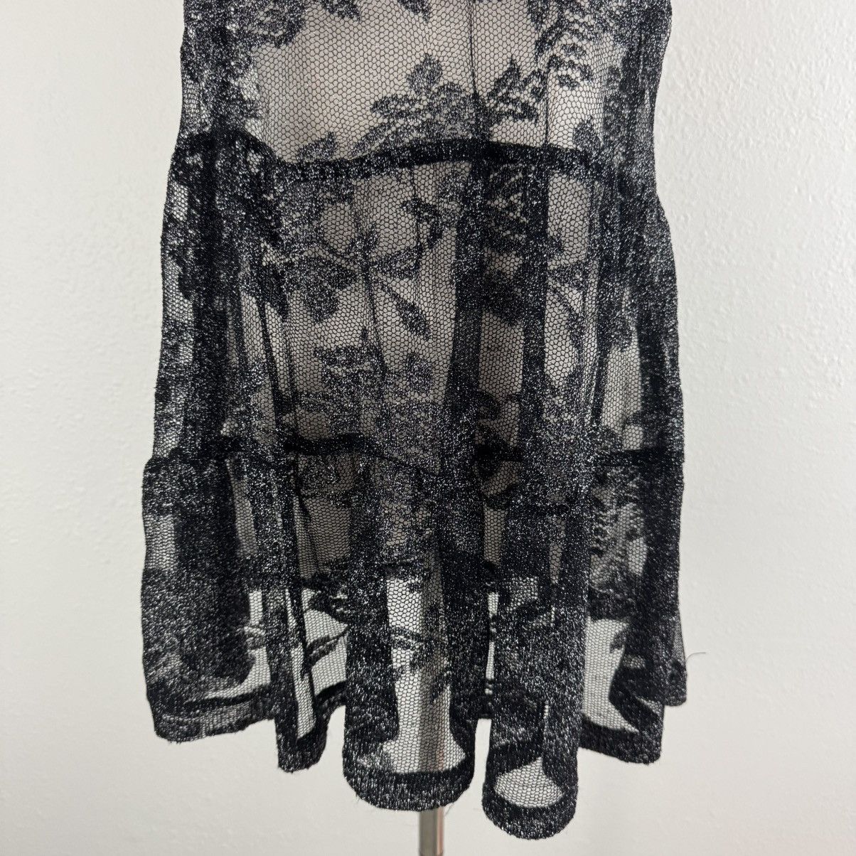 Other LOVE 2 BE LOVED Y2K Black Floral Edgy Sheer Mesh Tank Top Size L / US 10 / IT 46 - 3 Thumbnail
