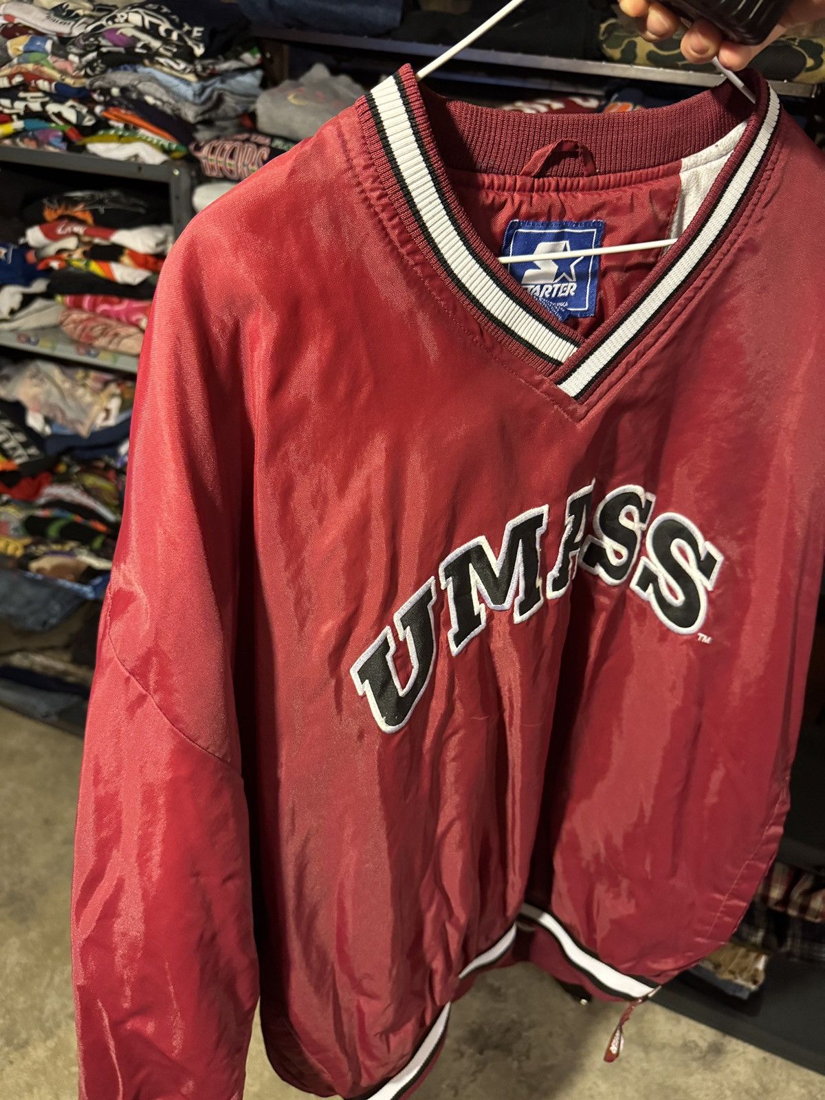 Starter Vintage 90s UMass Minutemen Boston Starter XXL Windbreaker Size US XXL / EU 58 / 5 - 13 Thumbnail