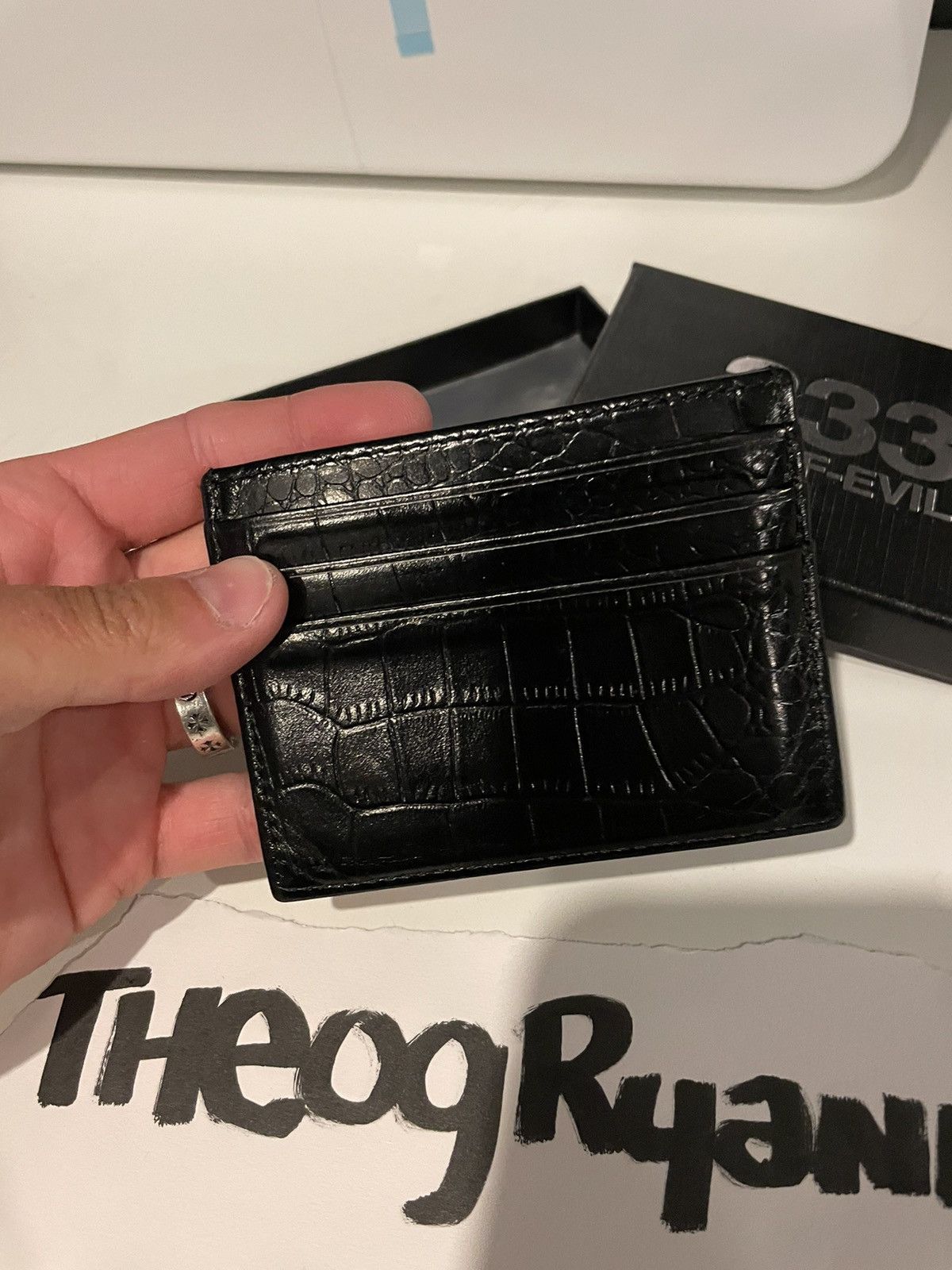 Half Evil Half Evil 333 Black Crocodile Card Holder Size ONE SIZE - 3 Thumbnail