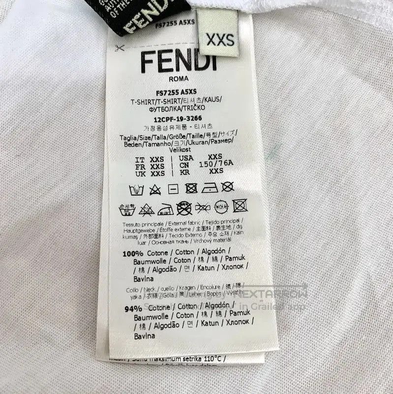 Fendi Fendi White Cotton Women's T-Shirt with Graphic . Size XXS / US 00 / IT 34 - 7 Thumbnail