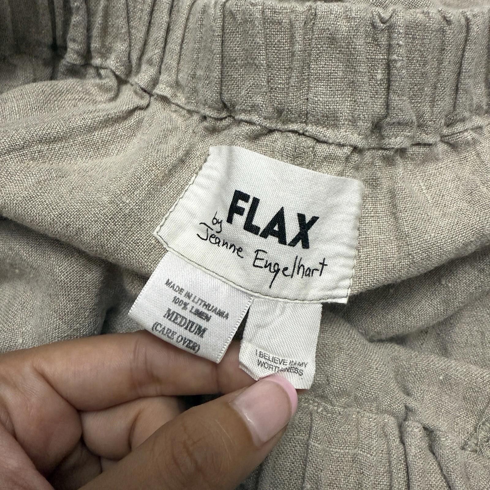 Flannel Boho Indie Flax Women's Linen Pants Medium Size 32" / US 10 / IT 46 - 5 Thumbnail