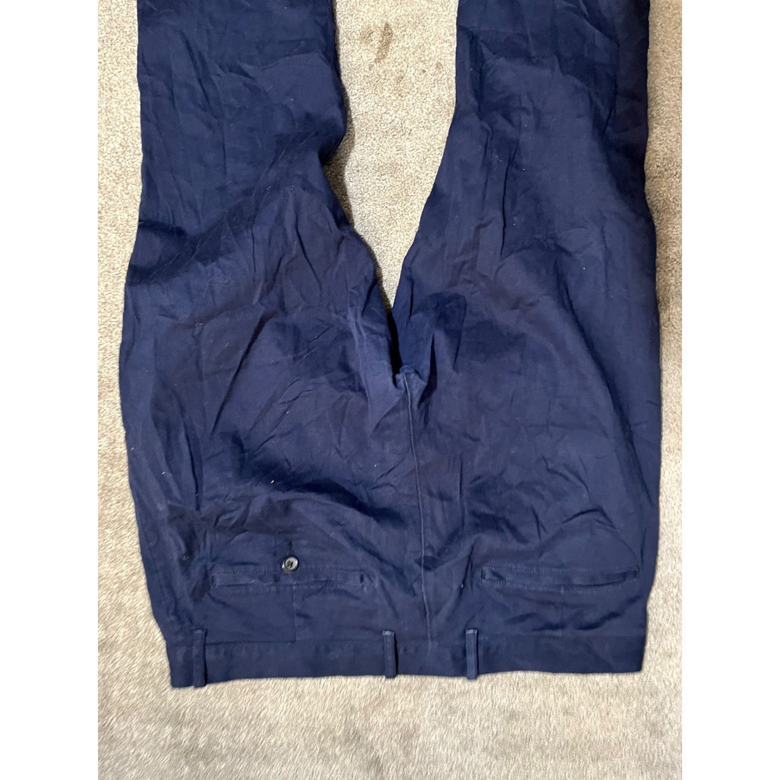 J.Crew J Crew Flex Khaki Pants Navy Blue Flat Front Slim Fit Mens Sz 36x32 Size US 36 / EU 52 - 4 Thumbnail
