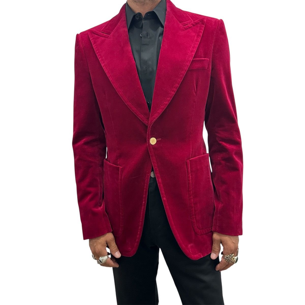 Gucci Red Velvet Blazer – Size 46 IT – 2017 – Made in Italy