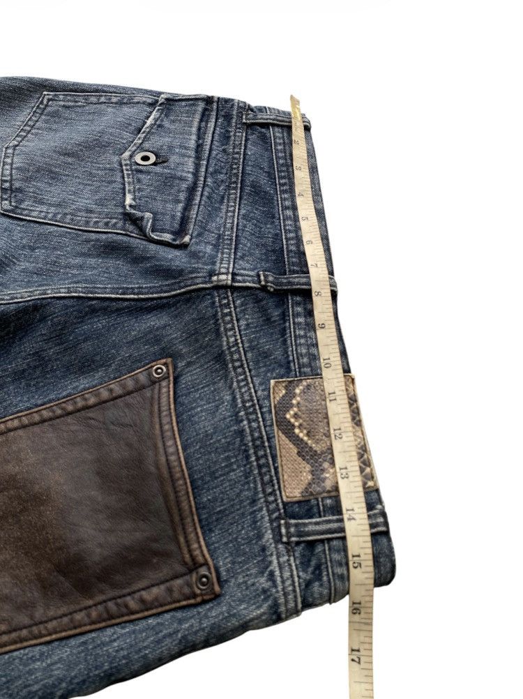 Isamu Katayama Backlash Vintage Disterssed Leather Patch Denim Size US 32 / EU 48 - 15 Thumbnail