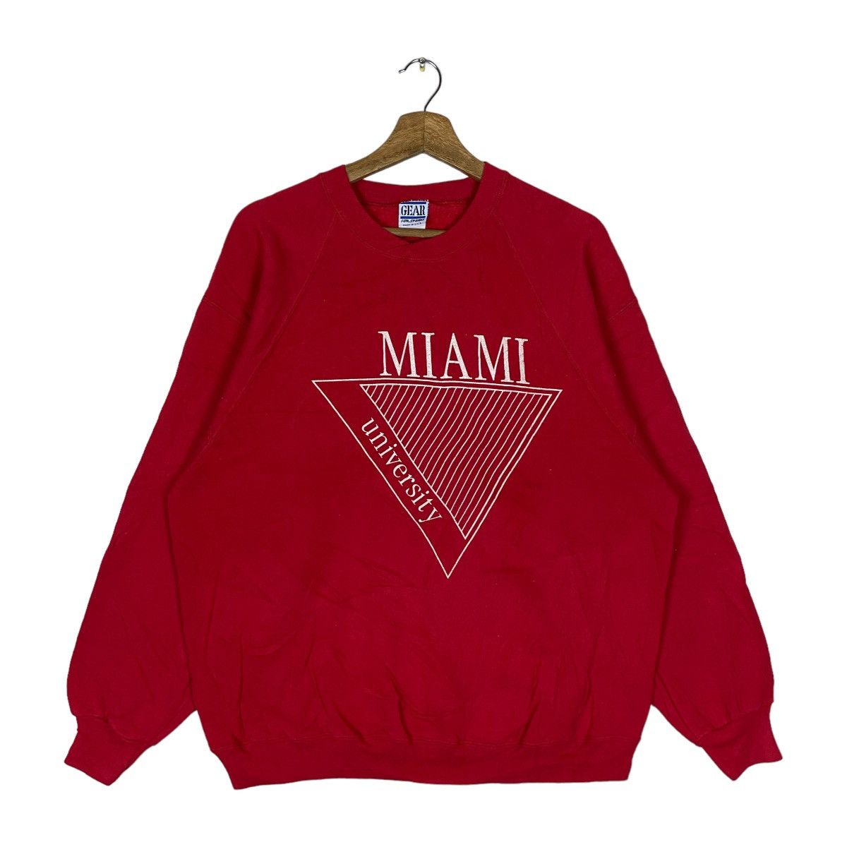 image of Vintage Gear For Sports Miami University Pullover Jumper in Red, Men's (Size Large)