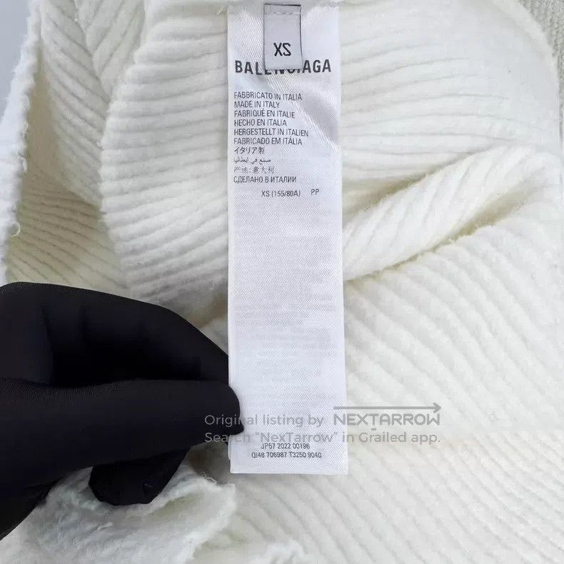 Balenciaga Balenciaga White Floral Double B Buckle Letter Logo Knit S Size US XS / EU 42 / 0 - 5 Thumbnail